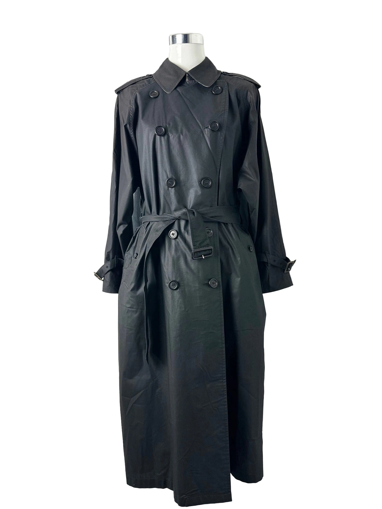 Vintage Burberry Trench Coat Black Size 14 L