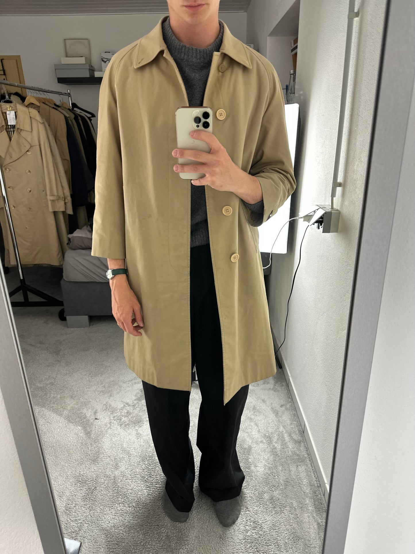Vintage Burberry Car Coat Size 44 XS With Lining