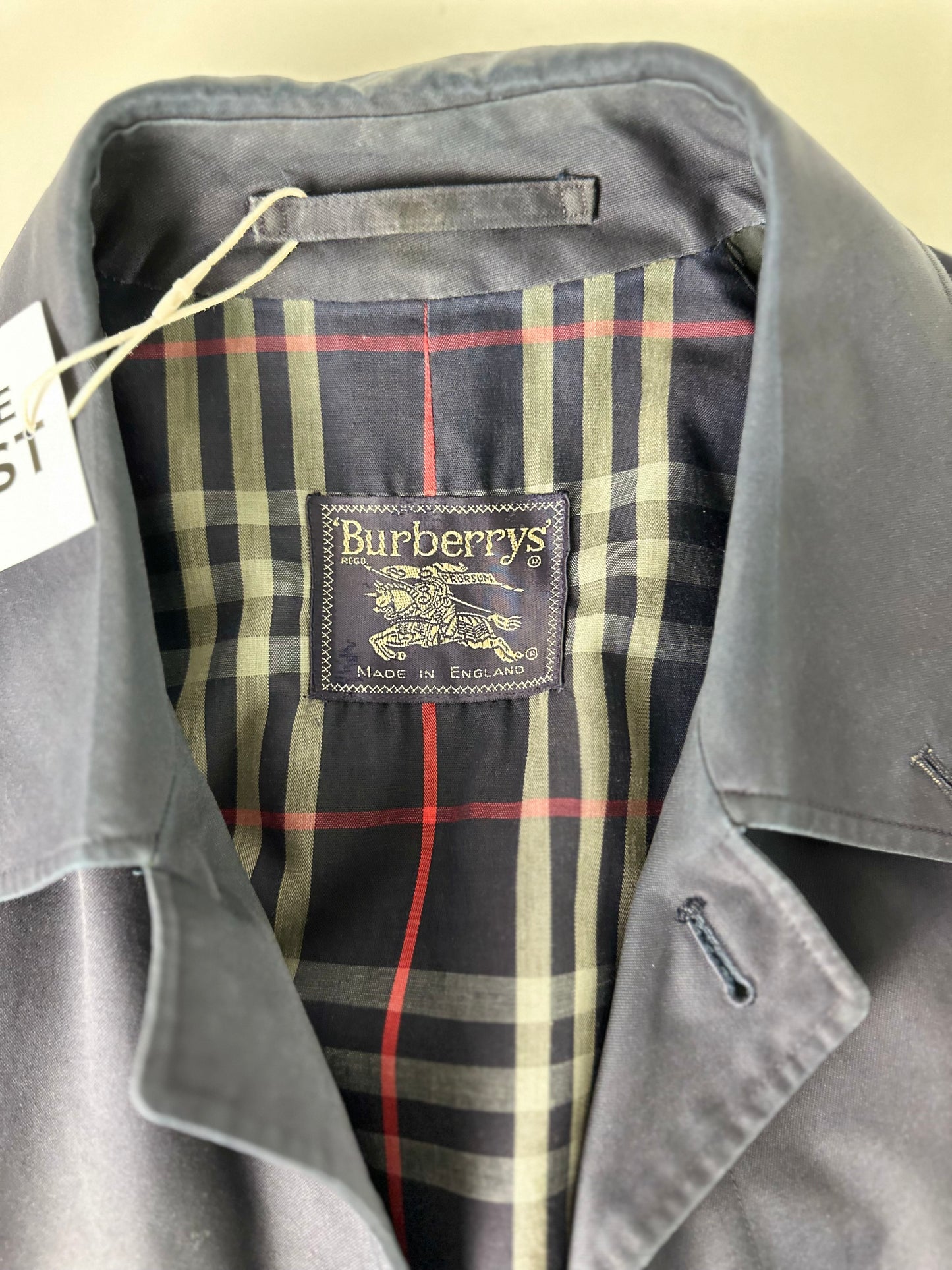 Vintage Burberry Car Coat Navy Size 54 XL