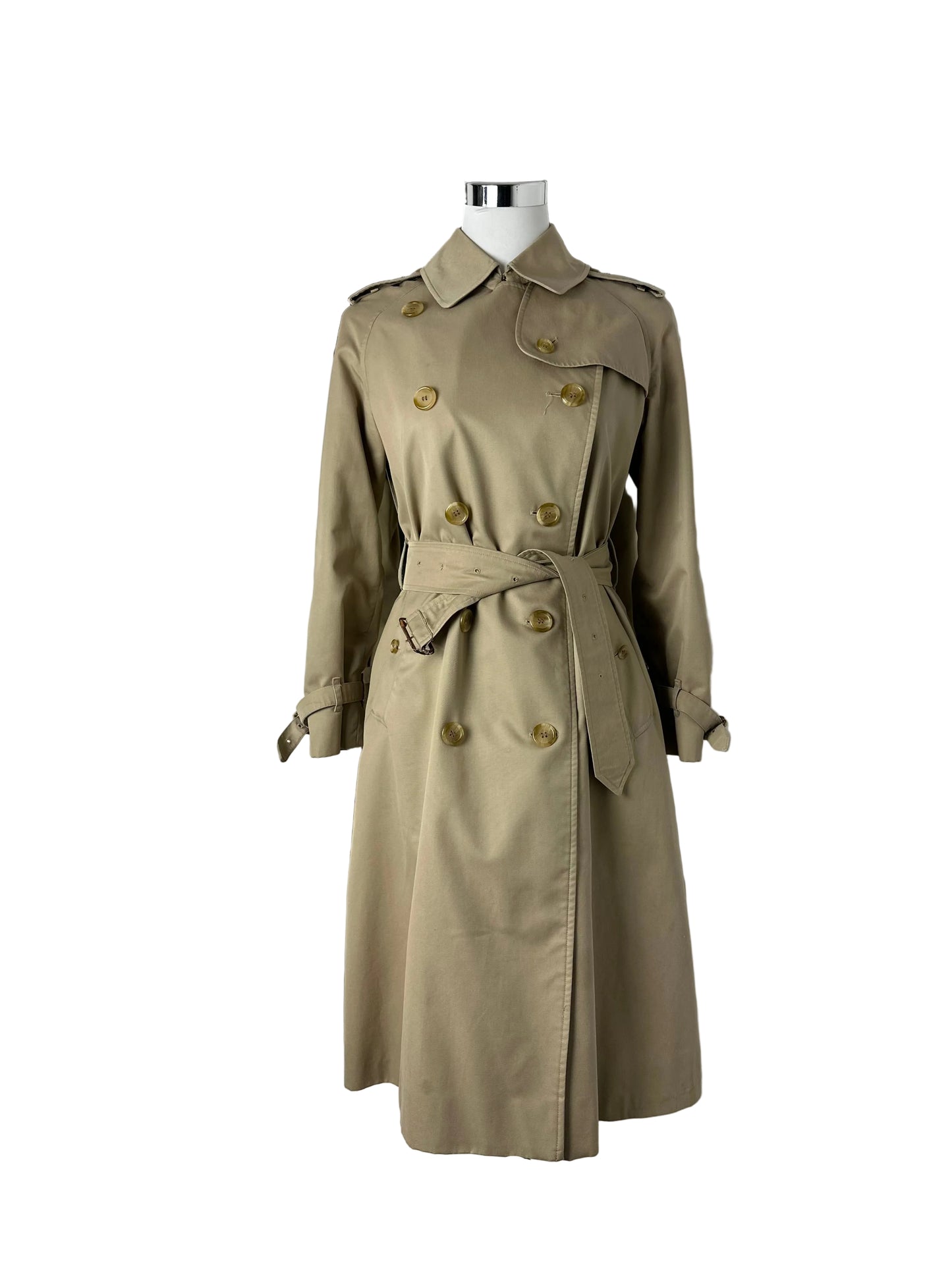 Vintage Burberry Trench Coat Beige Size 8 XS