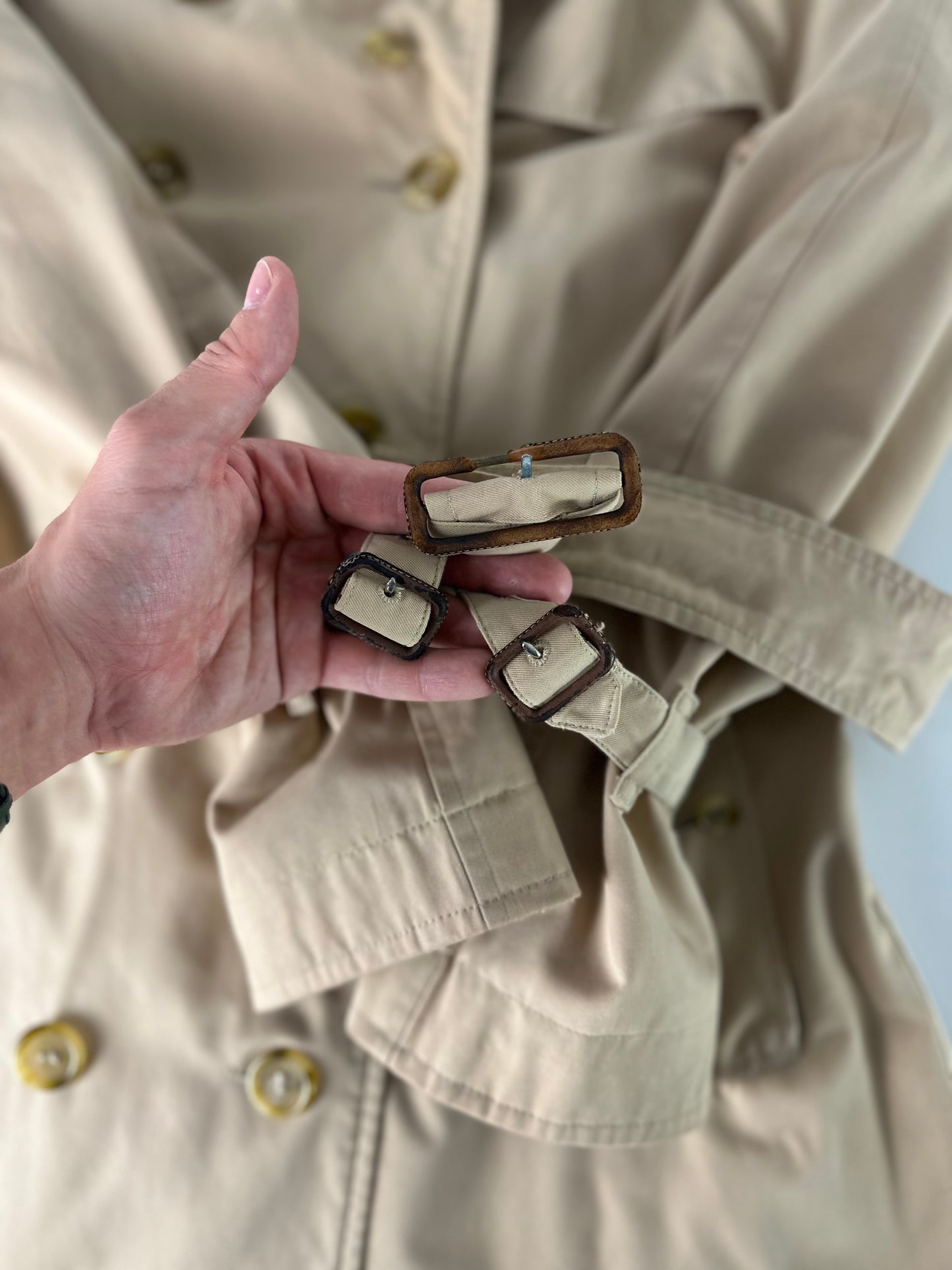 Vintage Burberry Trench Coat Size 8 XS With Inlet