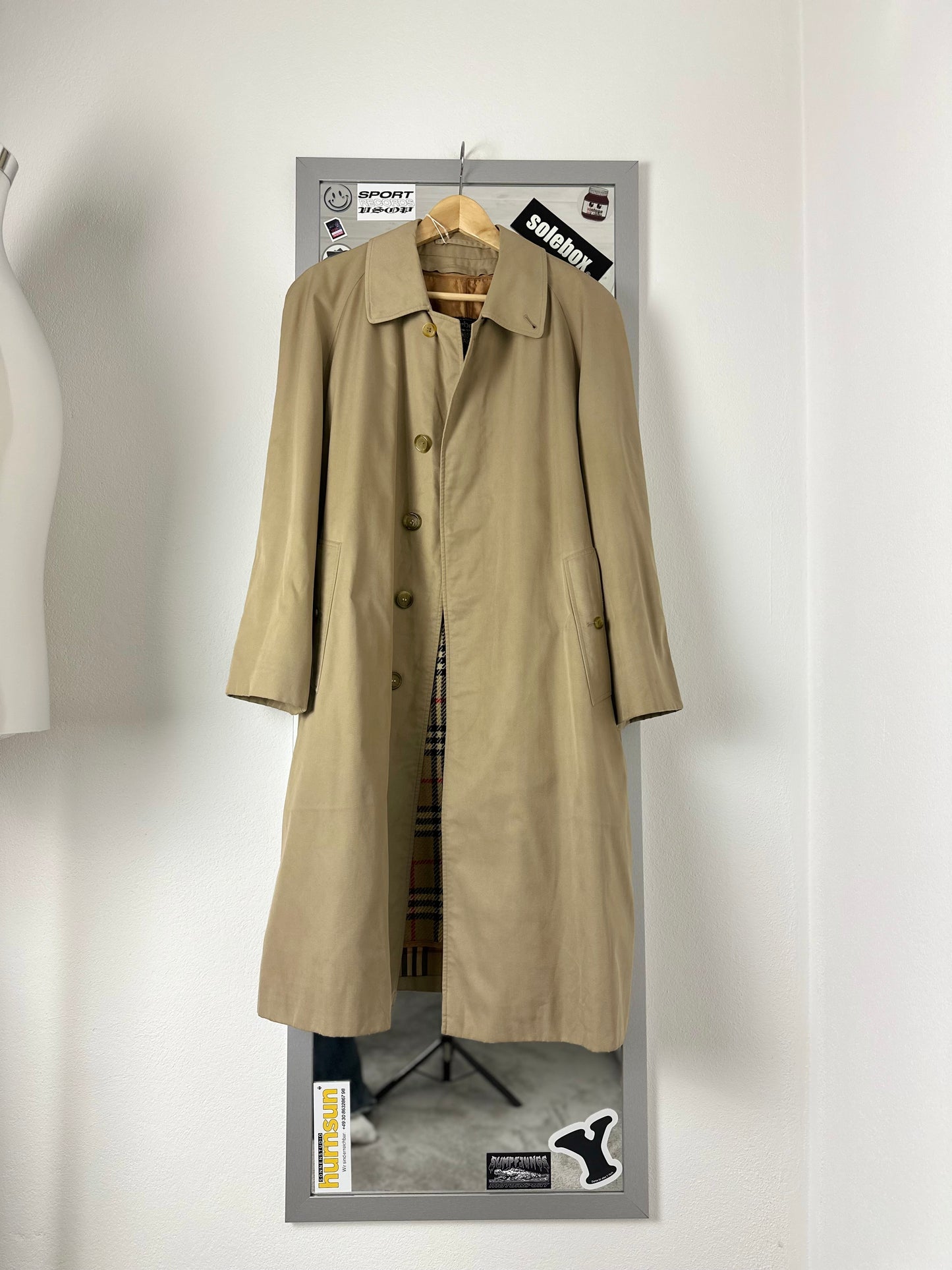 Vintage Burberry Car Coat Beige Size 50 L With Lining