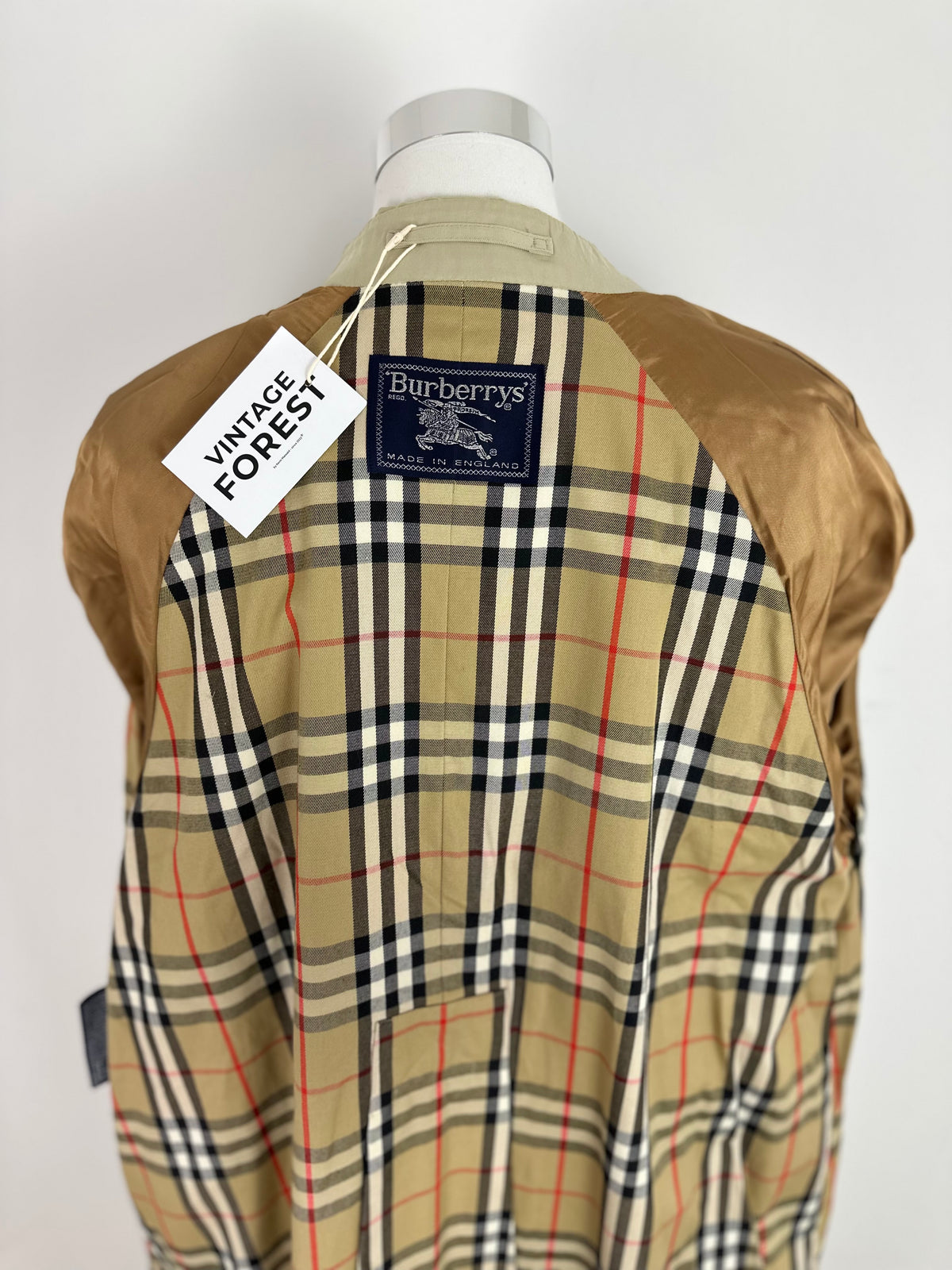 Vintage Burberry Trench Coat Creme Size 14 L
