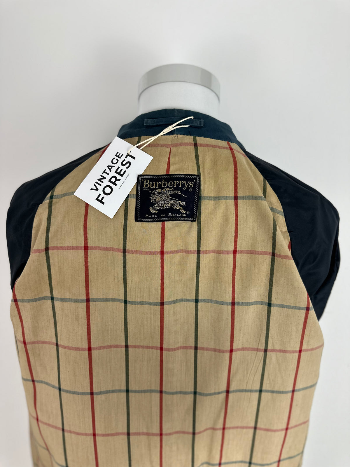 Vintage Burberry Car Coat Navy Size 46 S