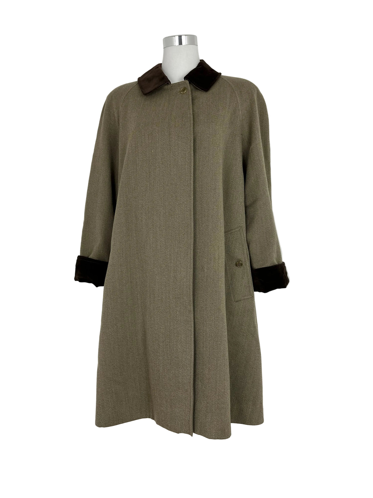 Vintage Burberry Wool Coat Brown Size 14 L