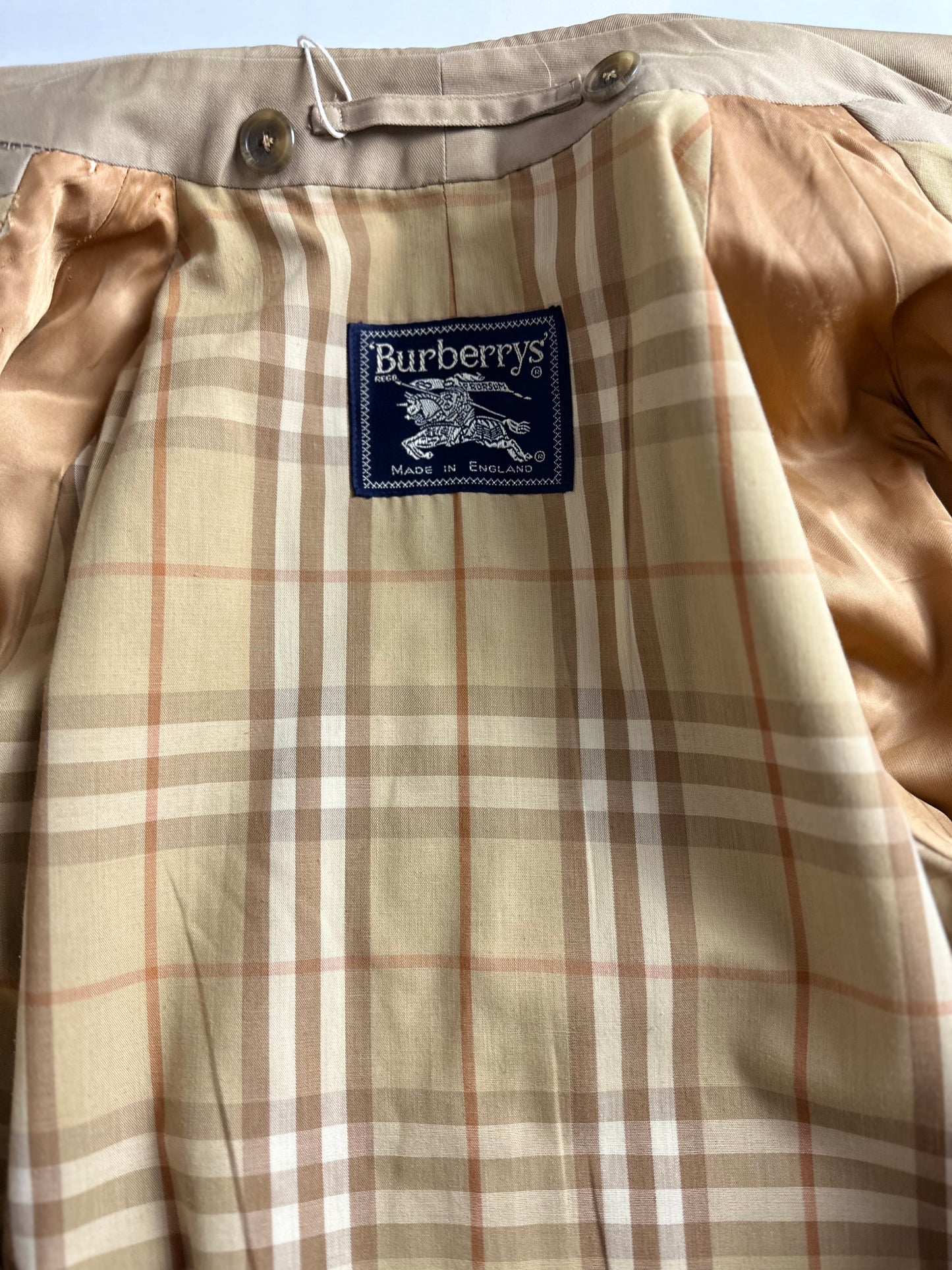 Vintage Burberry Car Coat Beige Size 14 L