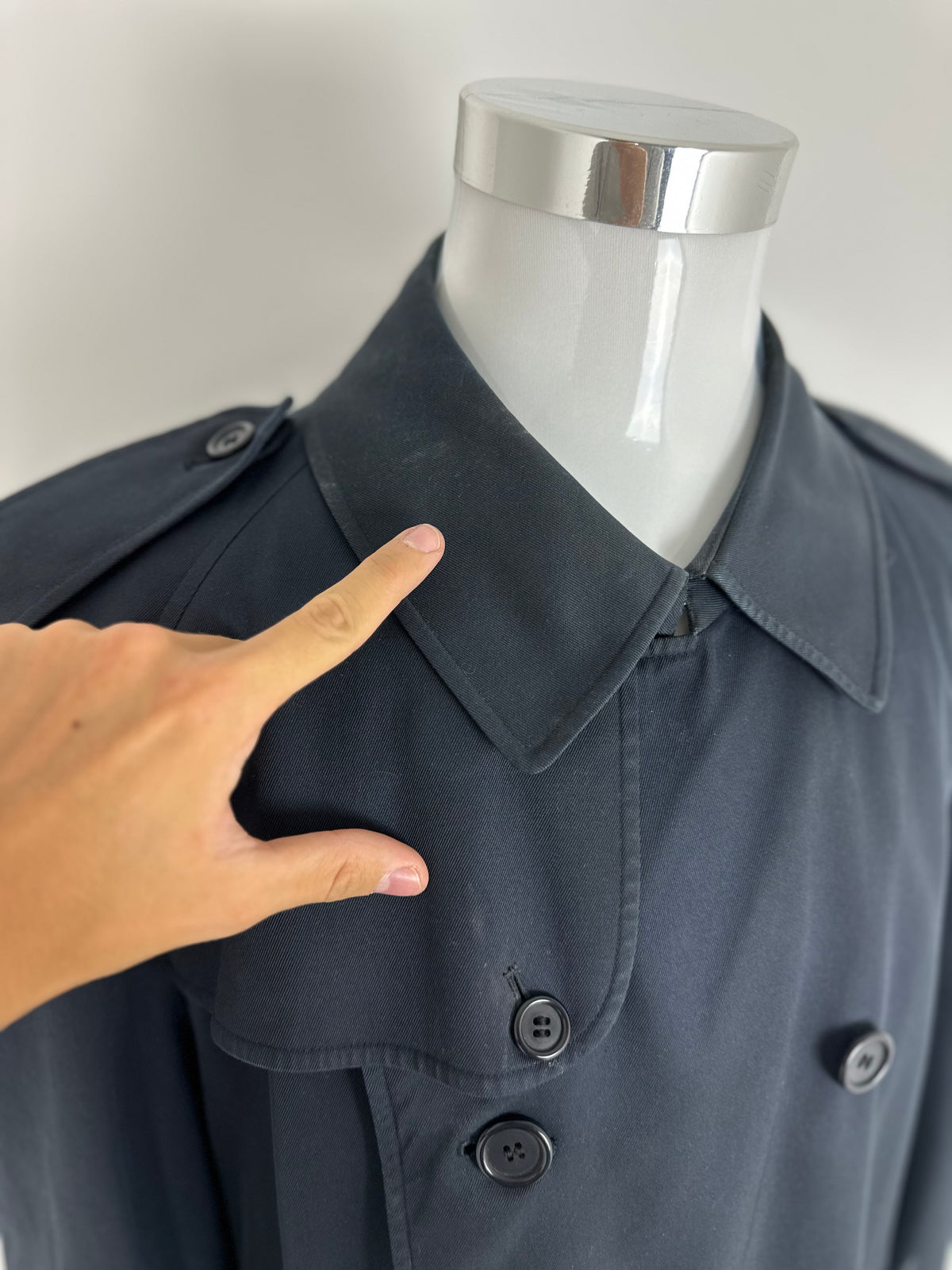 Vintage Burberry Trench Coat Navy Size 56 XL