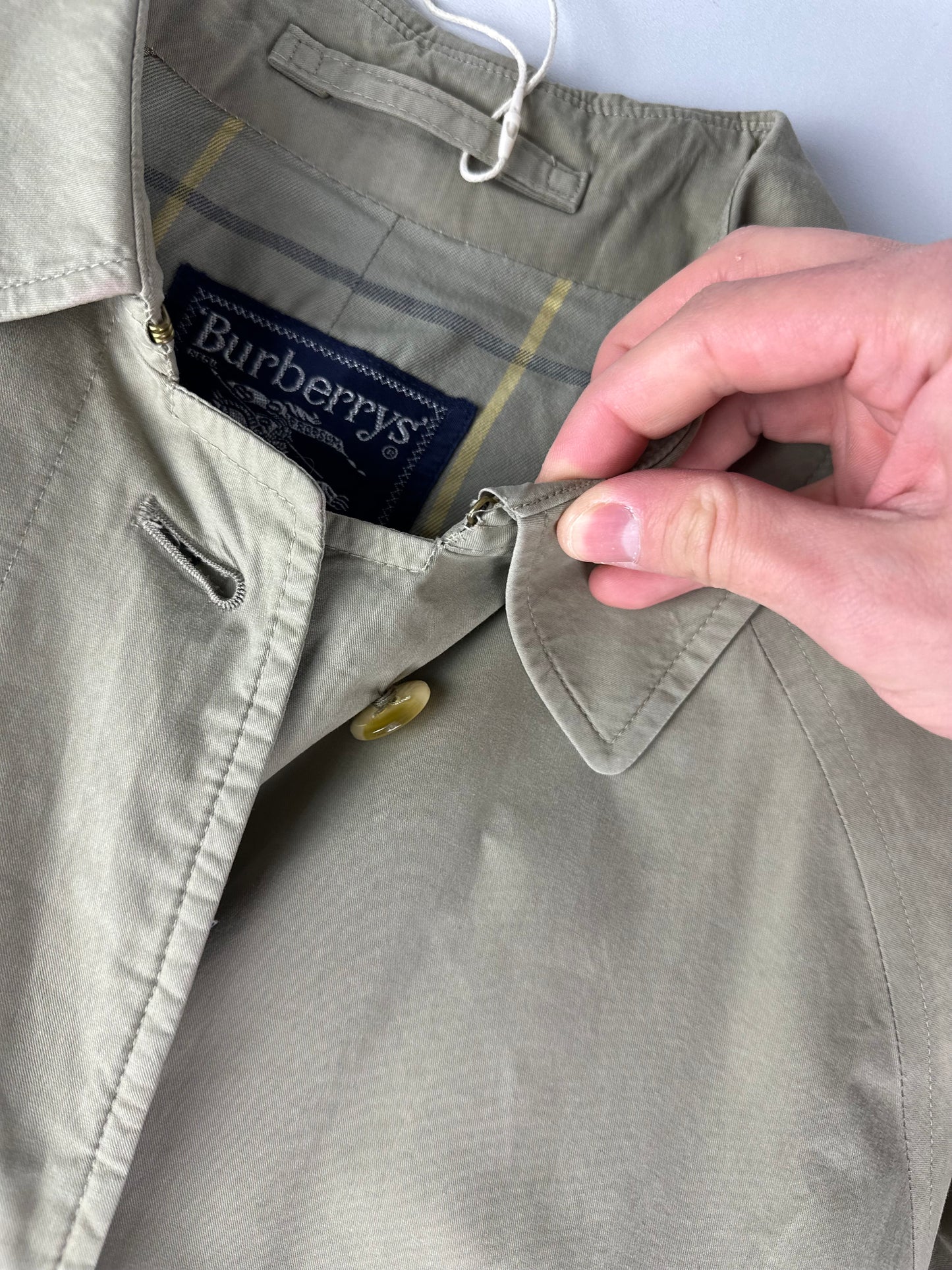 Vintage Burberry Car Coat Beige Size 16 XL