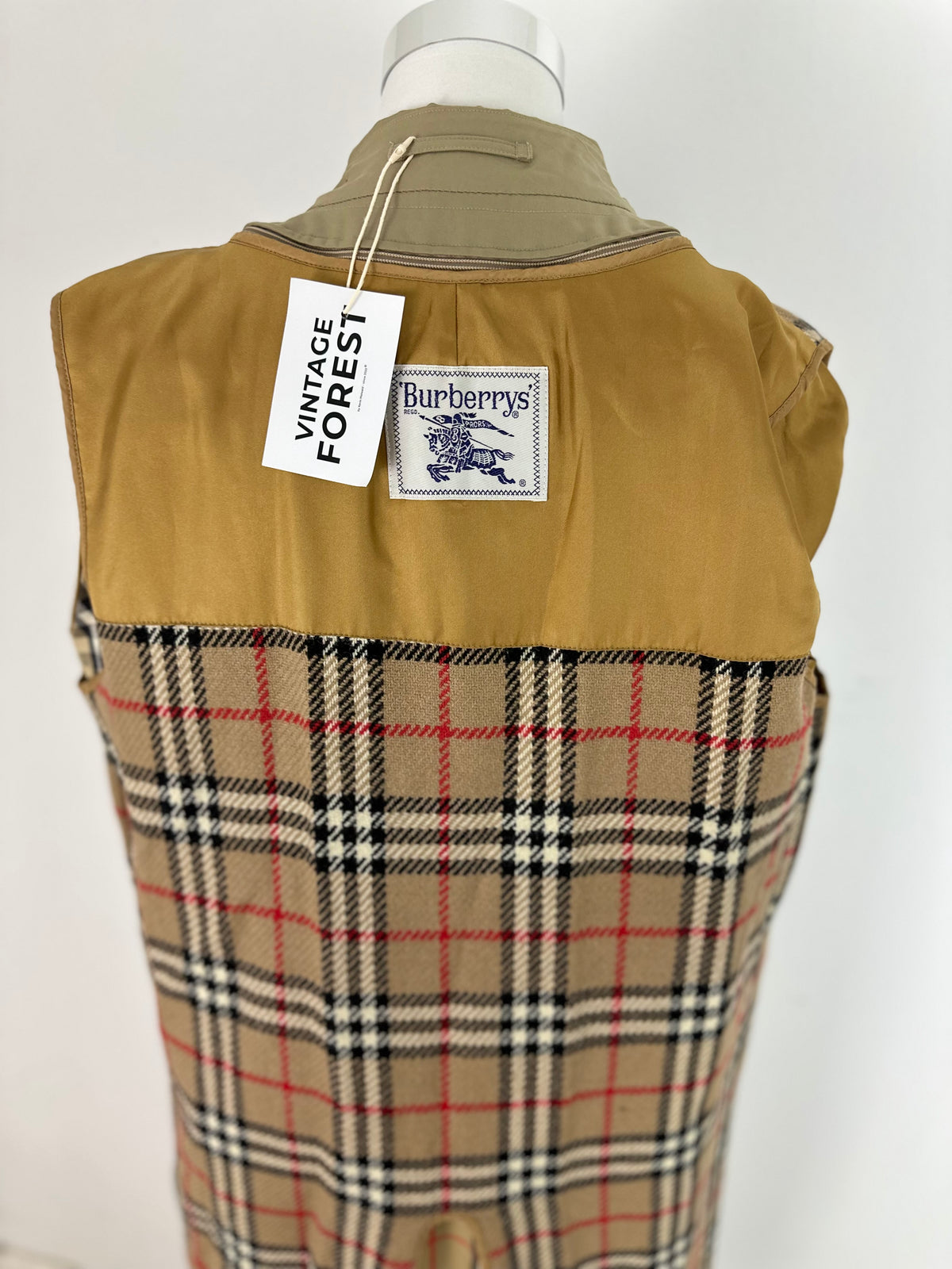 Vintage Burberry Trench Coat Beige Size 12 M With Lining