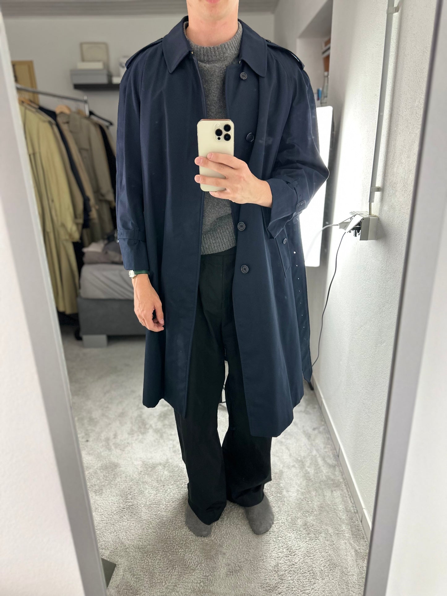 Vintage Burberry Trench Coat Size 54 XL With Lining