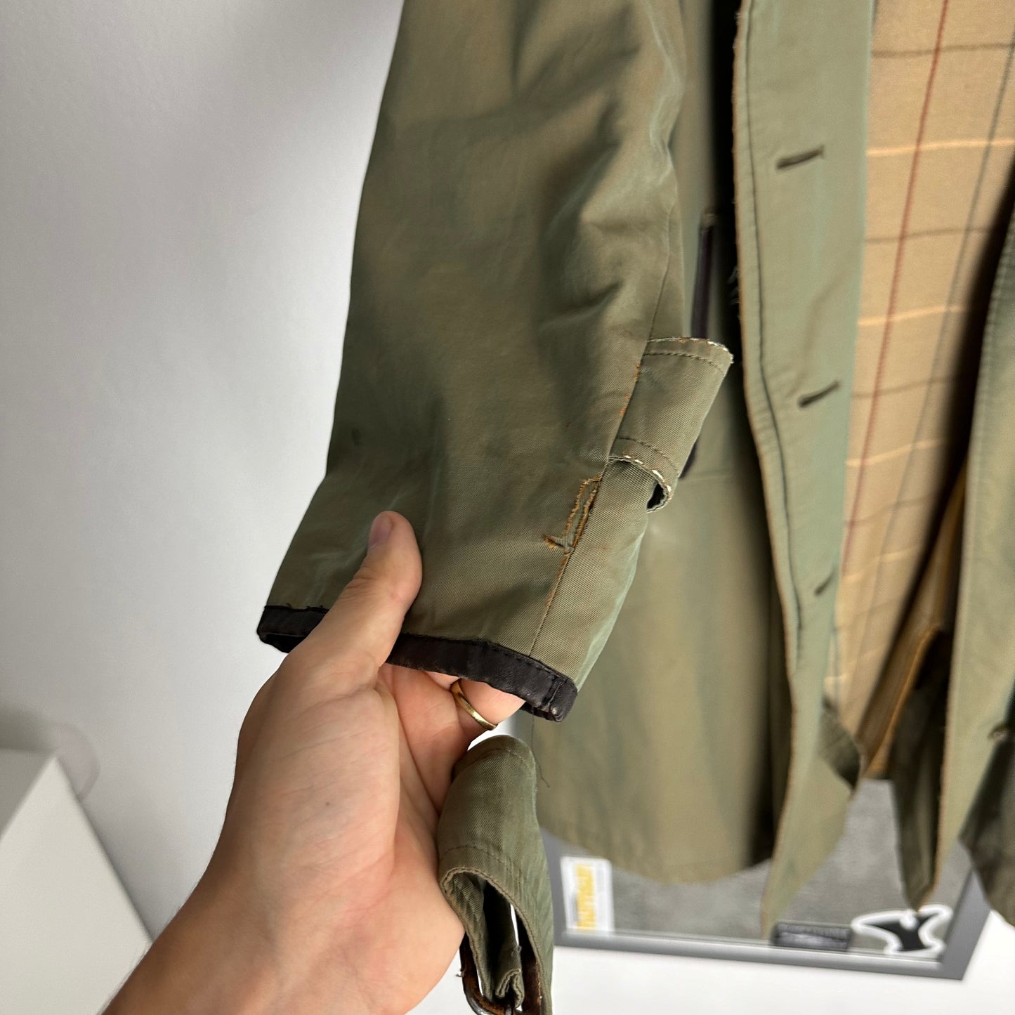 Vintage Burberry Trench Coat Khaki Size 12 M