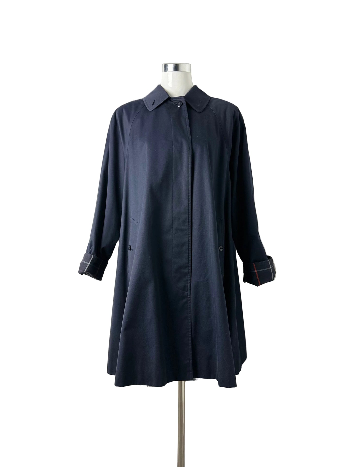 Vintage Burberry Car Coat Navy Size 12 M