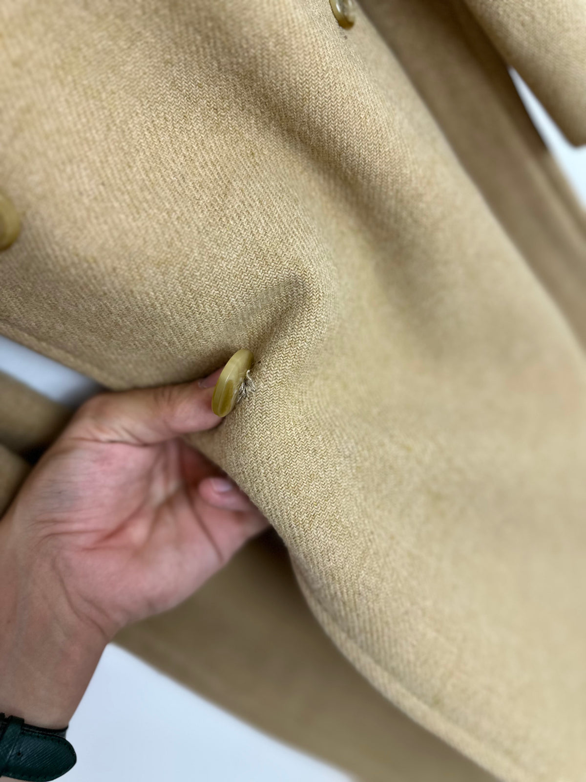 Vintage Burberry Wool Coat Beige Size 10 S