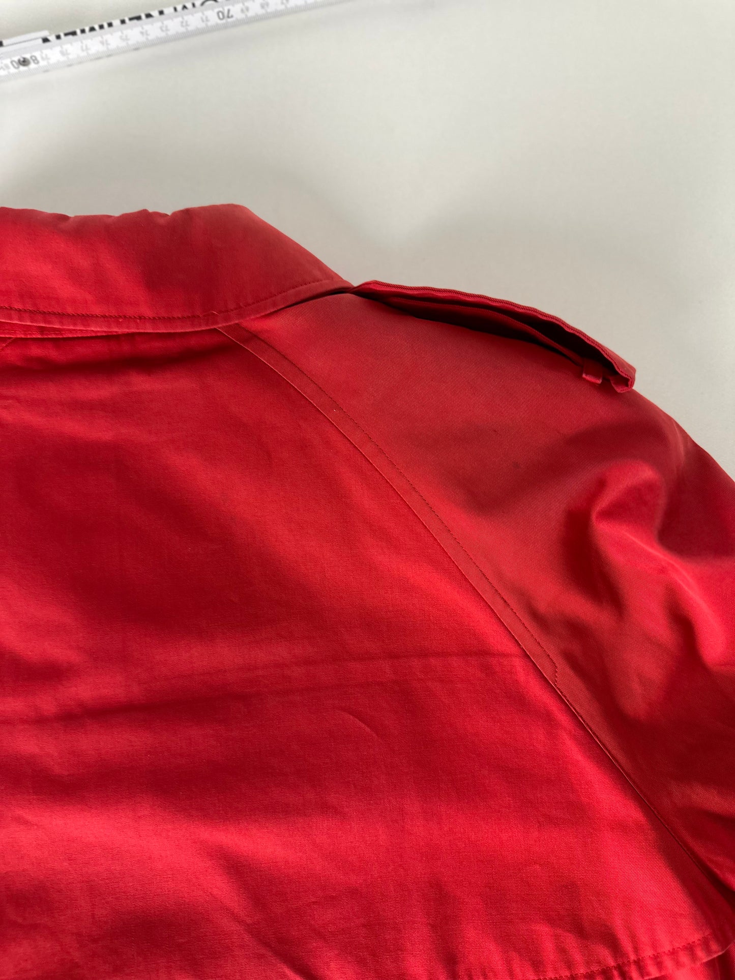 Vintage Burberry Trench Coat Red Size 12 M With Inlet