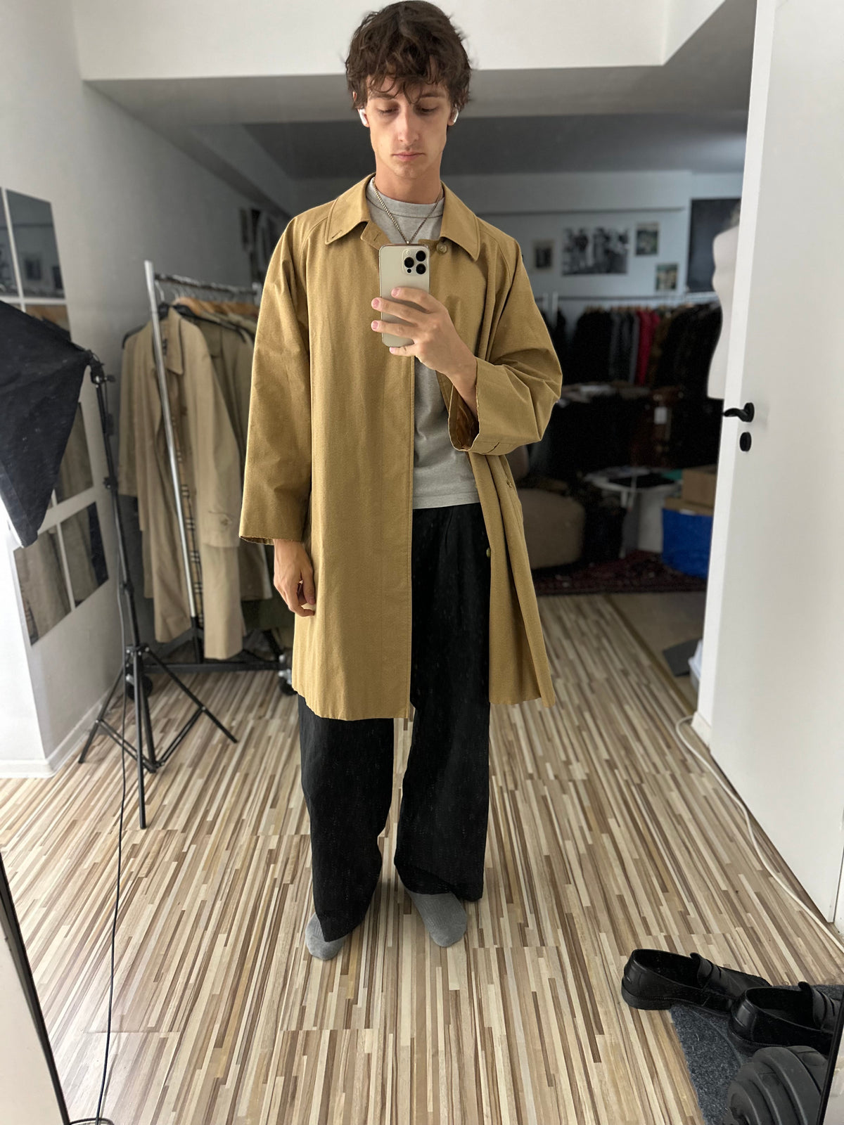 Vintage Burberry Car Coat Mustard Size 56 XL