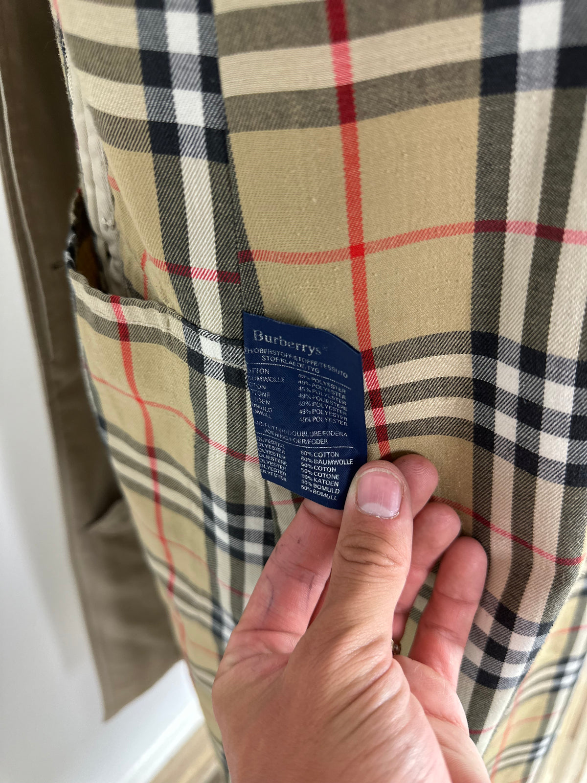 Vintage Burberry Car Coat Creme Size 16 XL