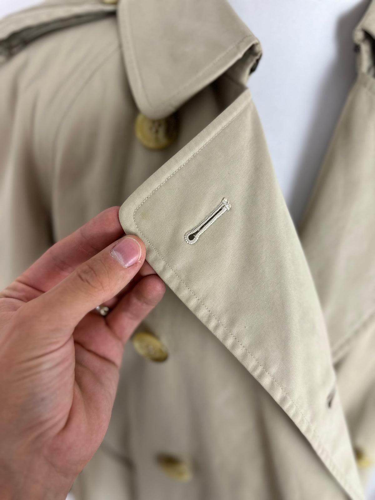 Vintage Burberry Trench Coat Creme Size 10 S