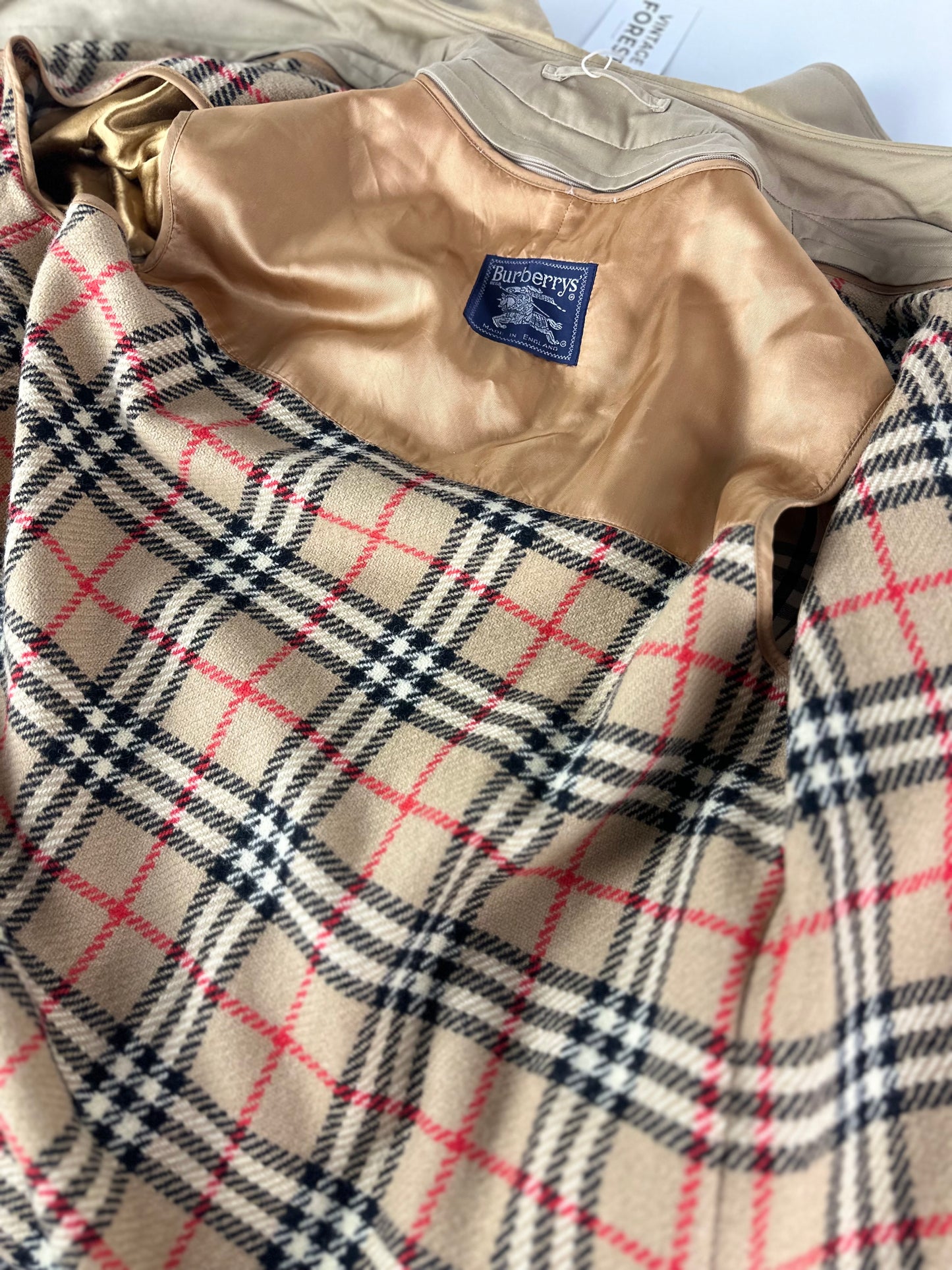 Vintage Burberry Trench Coat Beige Size 52 L With Lining