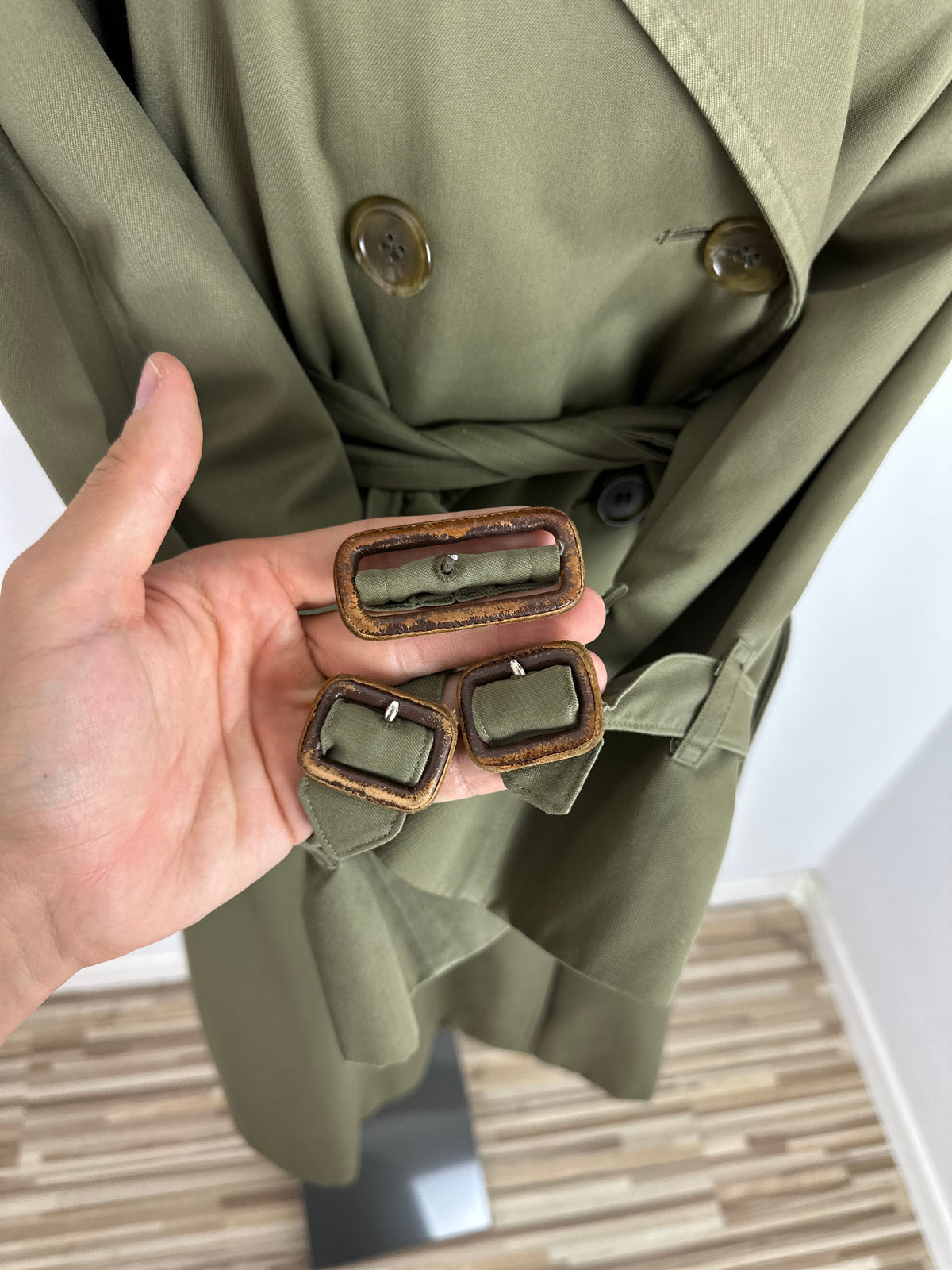 Vintage Burberry Trench Coat Khaki Size 10 S