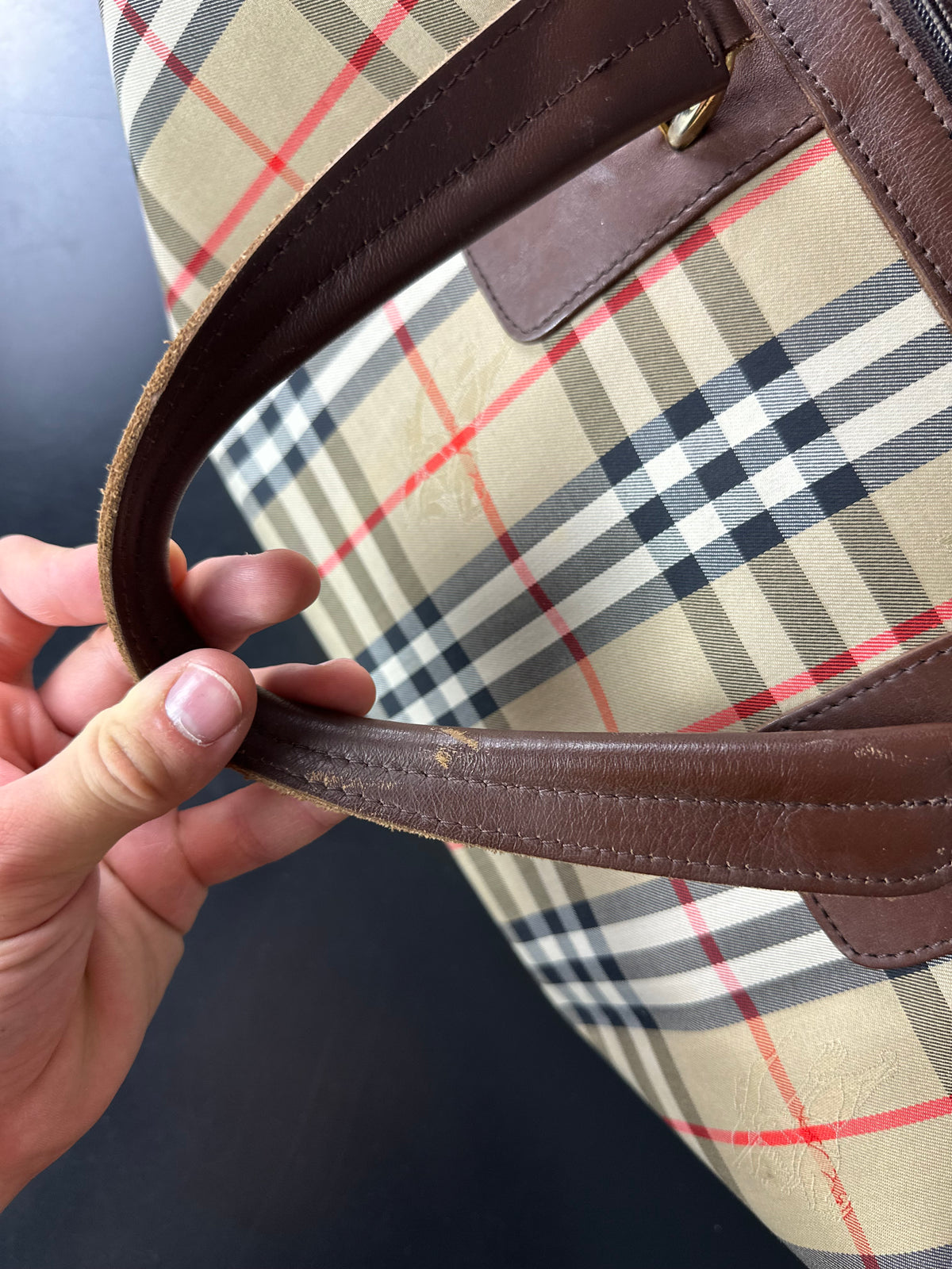 Vintage Burberry Nova Check Duffle Bag