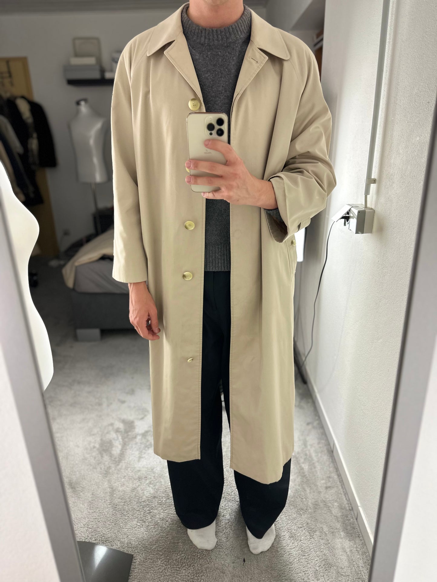 Vintage Burberry Car Coat Size 16 XL