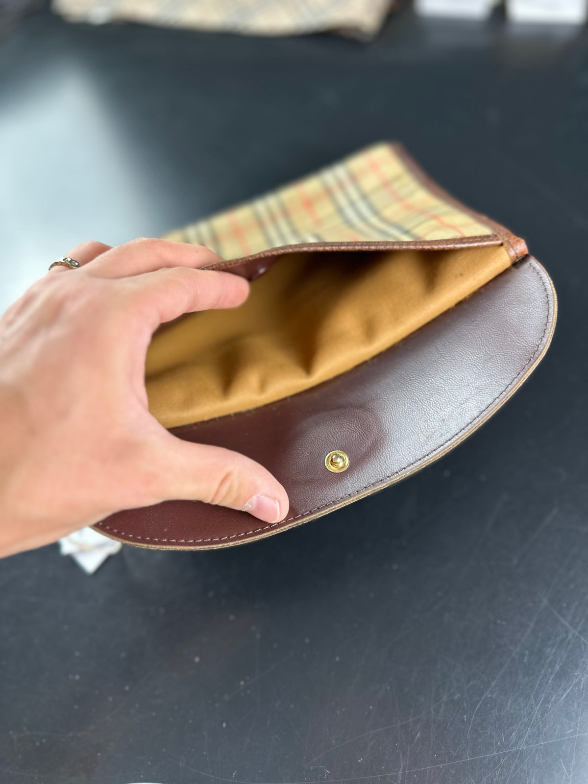 Vintage Burberry Haymarket Nova Check Clutch