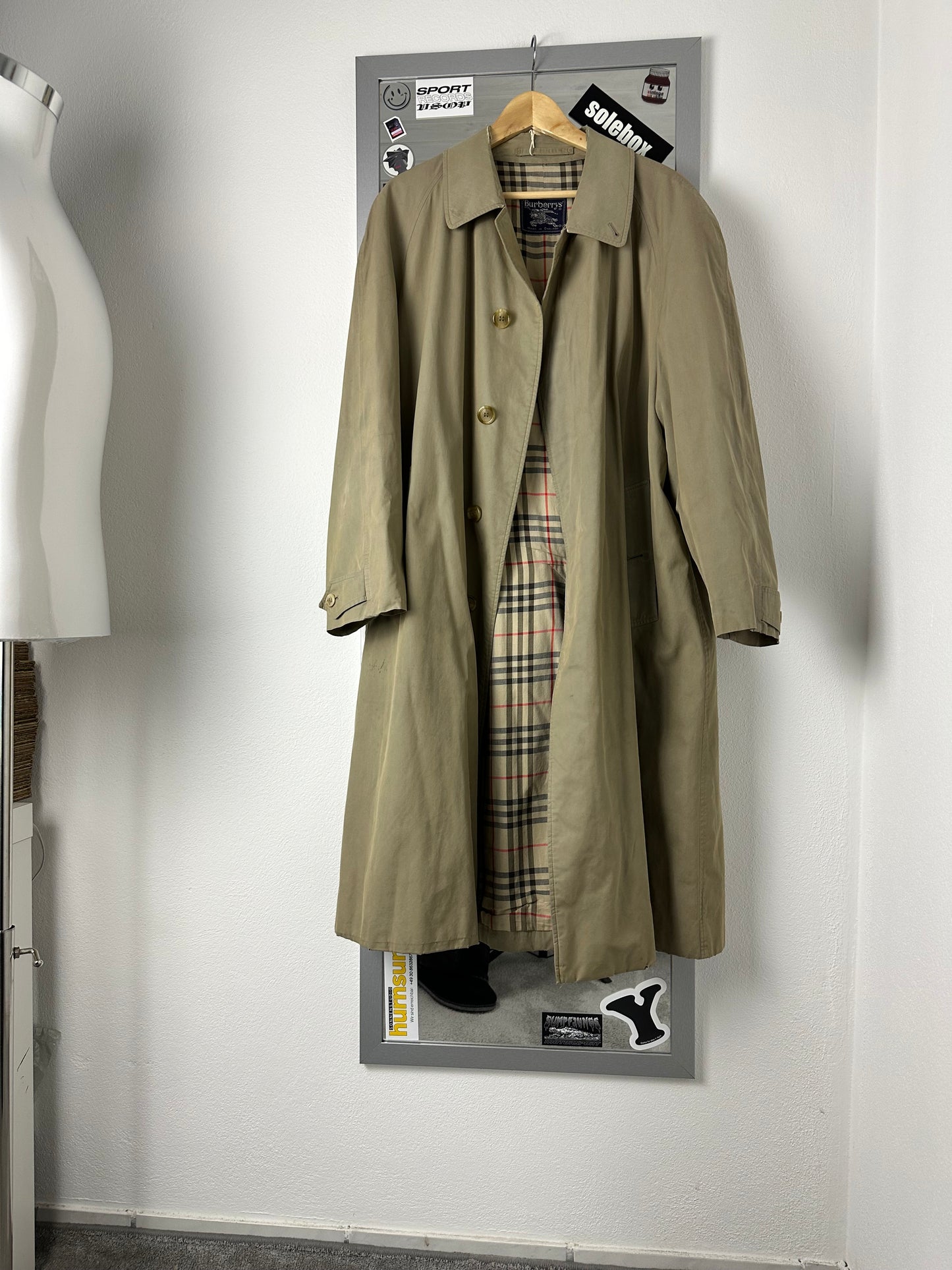 Vintage Burberry Car Coat Beige Size 58 XXL