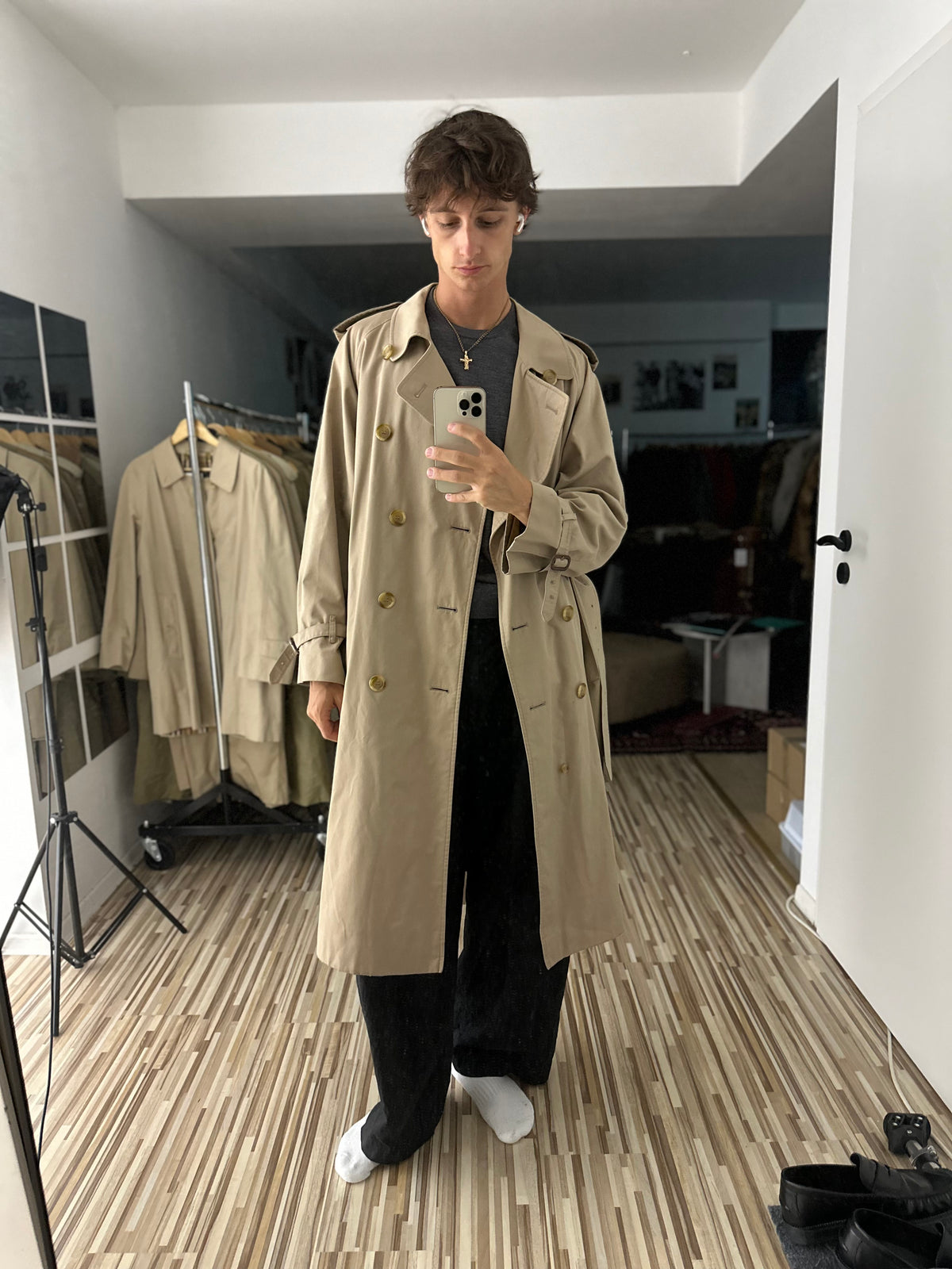 Vintage Burberry Trench Coat Beige Size 56 XL