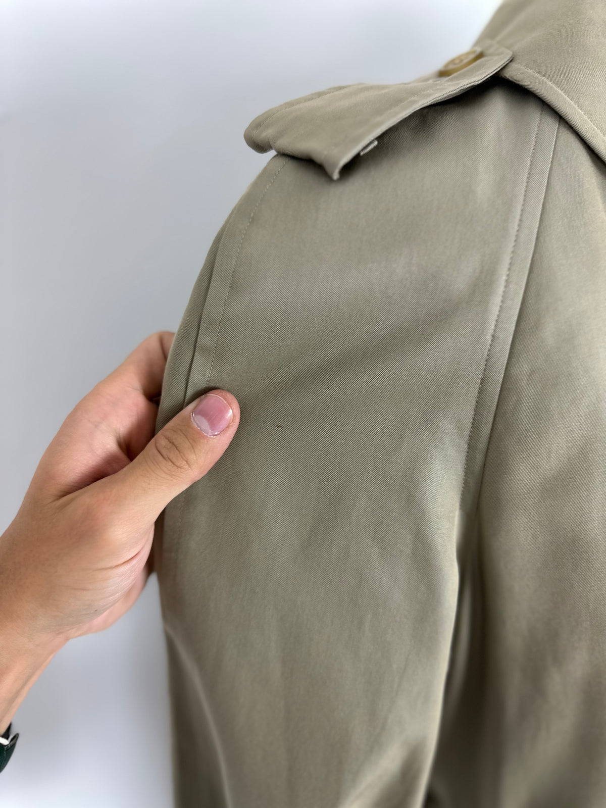 Vintage Burberry Trench Coat Oliv Size 12 M