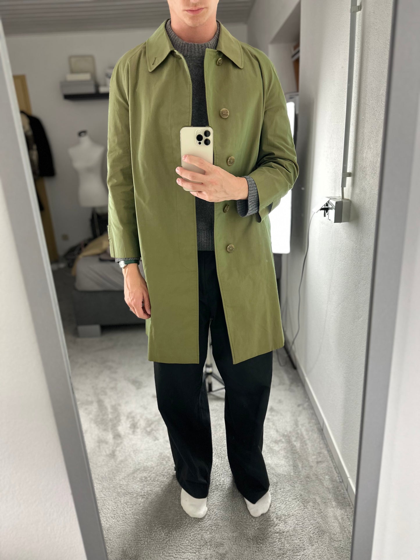 Vintage Burberry Car Coat Size 46 S