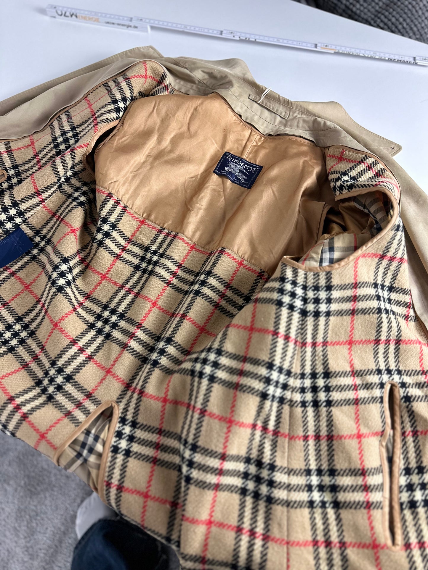 Vintage Burberry Car Coat Beige Size 50 L With Lining