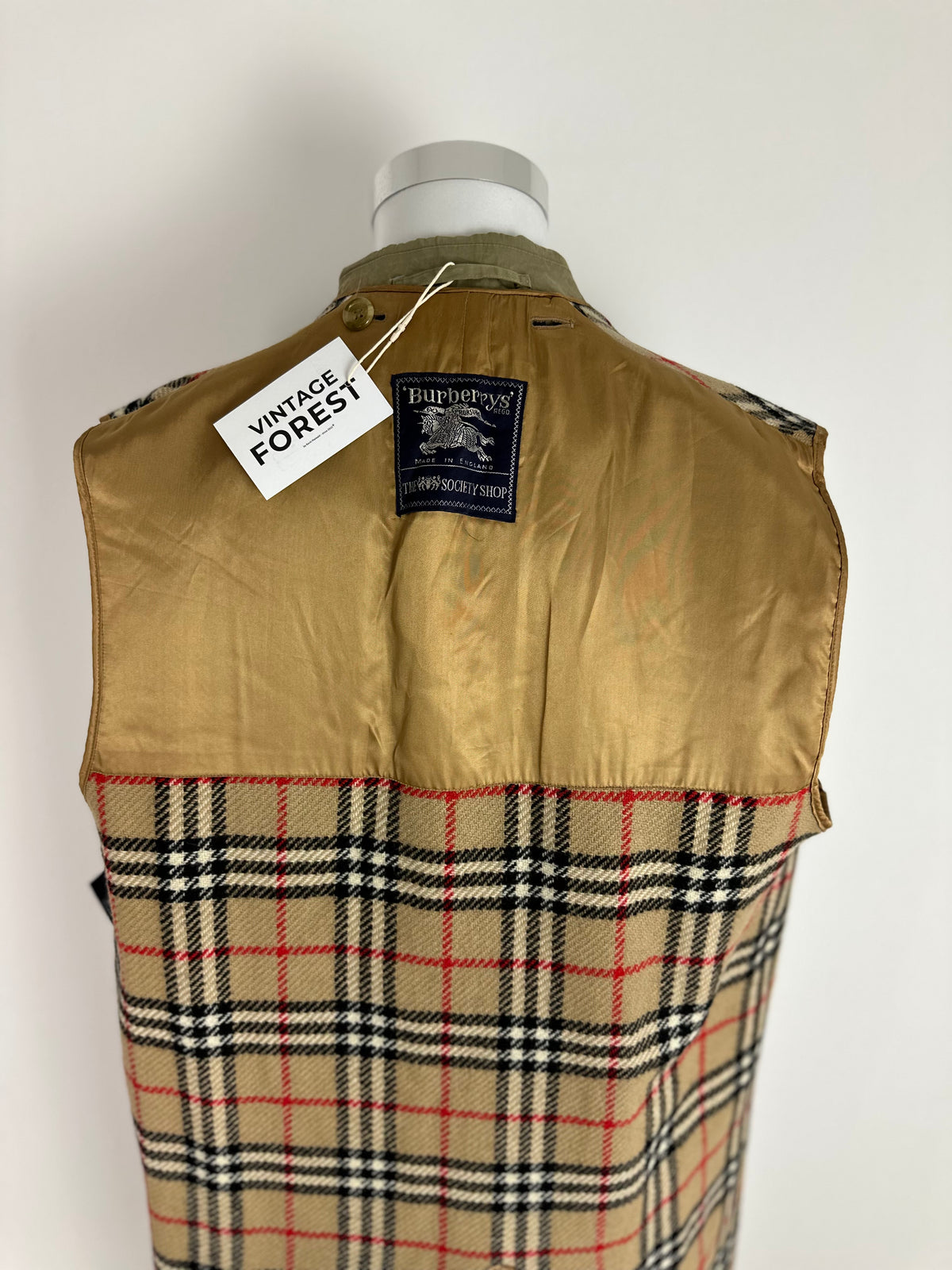 Vintage Burberry Car Coat Oliv Size 54 XL With Lining