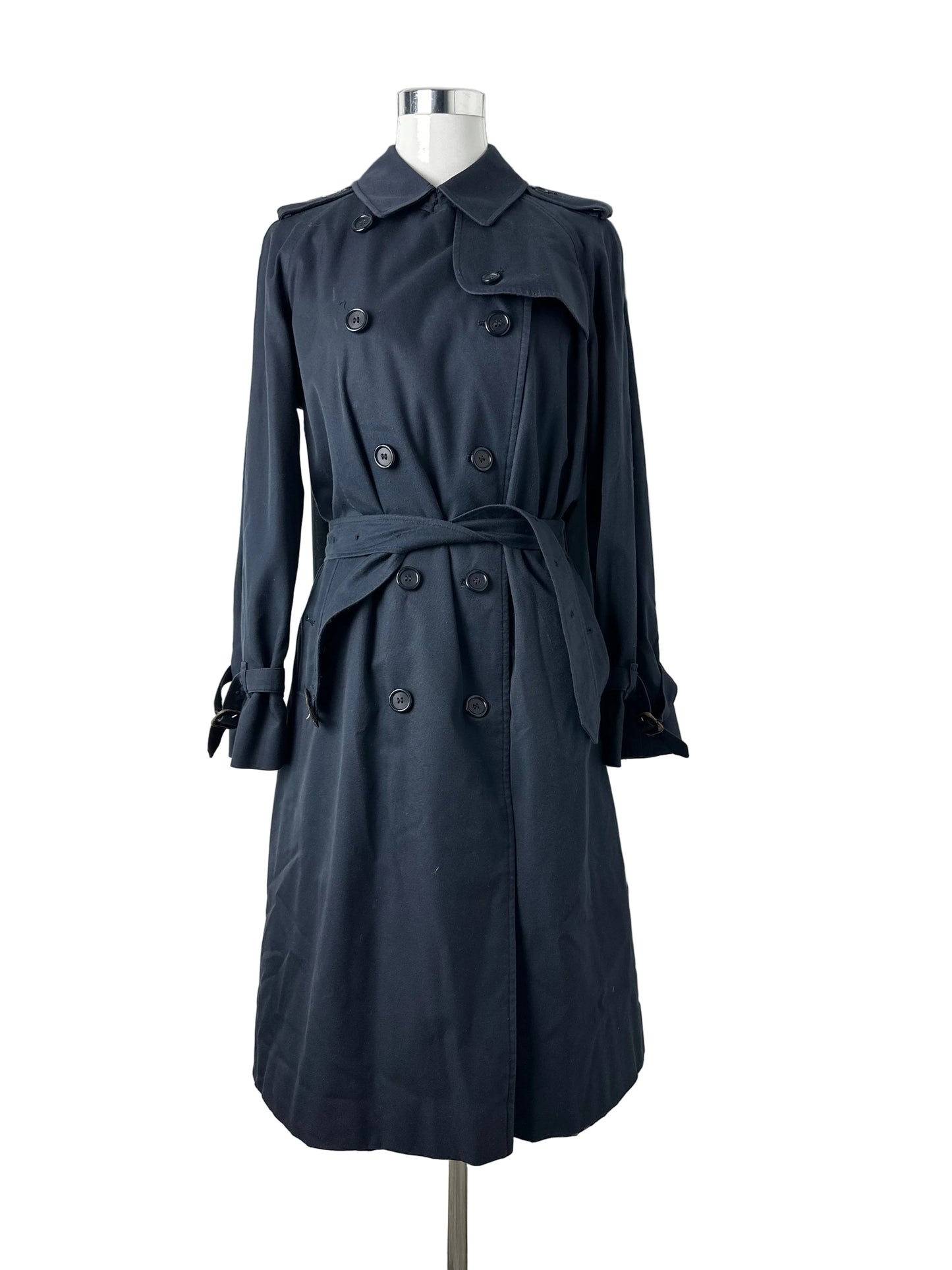 Vintage Burberry Trench Coat Navy Size 14 L With Lining