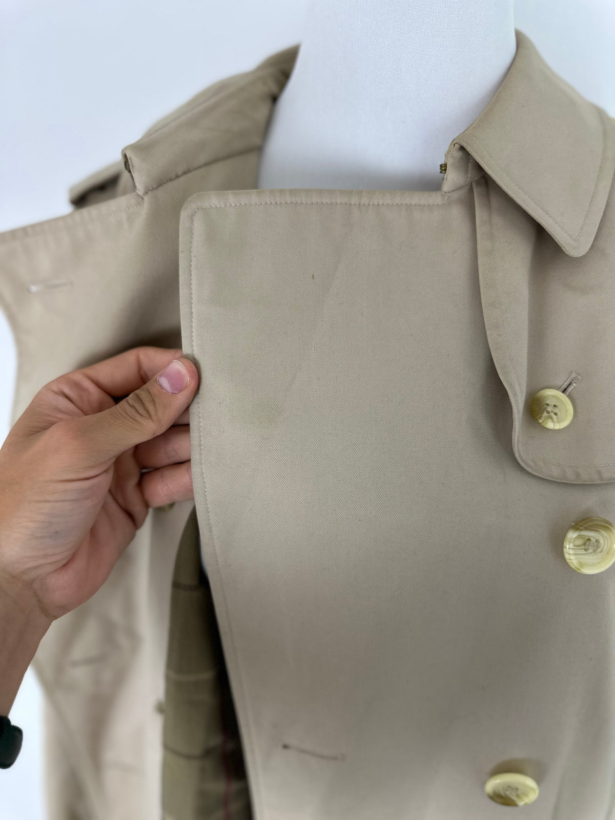 Vintage Burberry Trench Coat Creme Size 10 S
