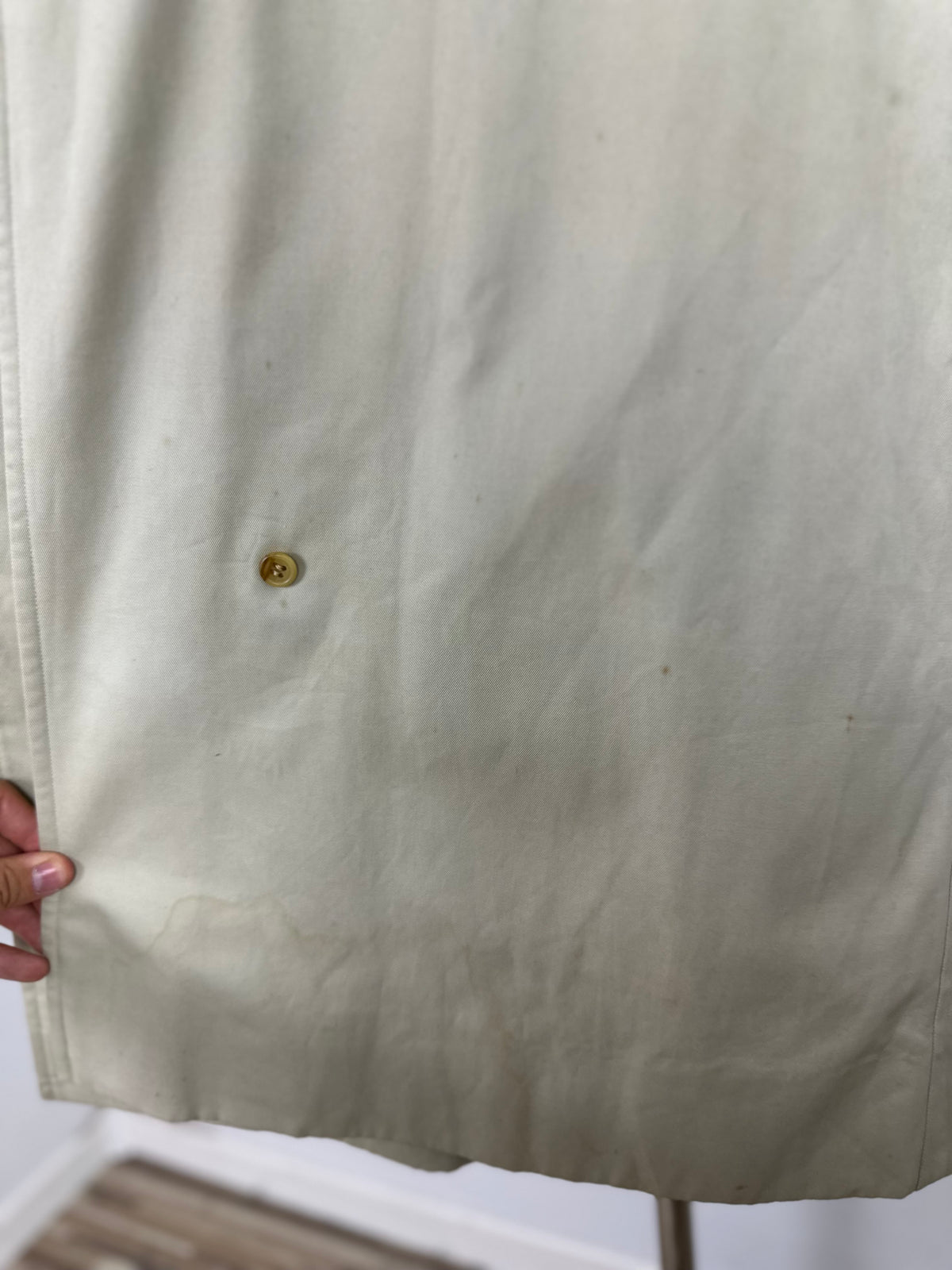 Vintage Burberry Trench Coat Creme Size 10 S With Lining