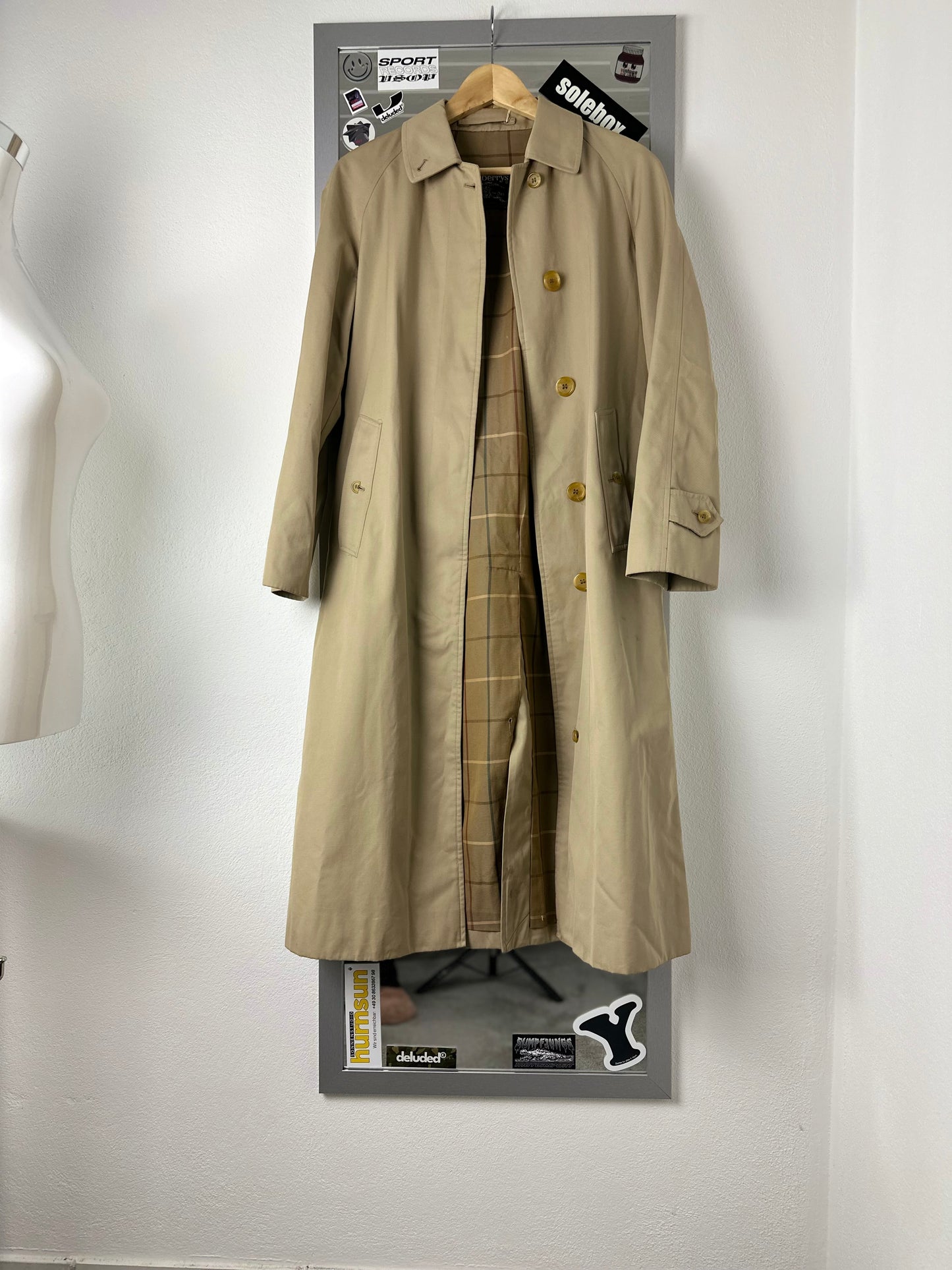 Vintage Burberry Car Coat Beige Size 6 XXS