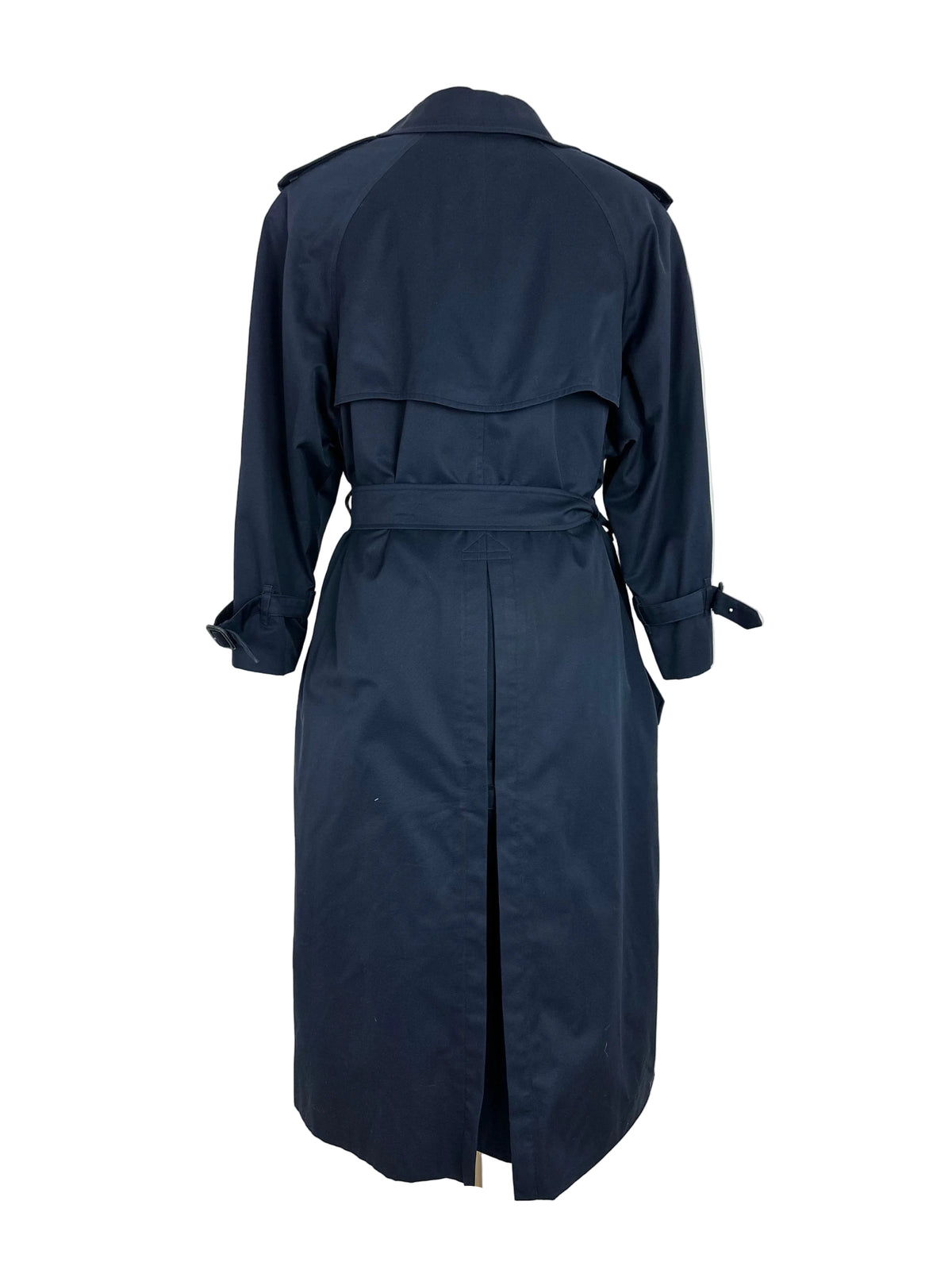 Vintage Burberry Trench Coat Navy Size 12 M With Lining