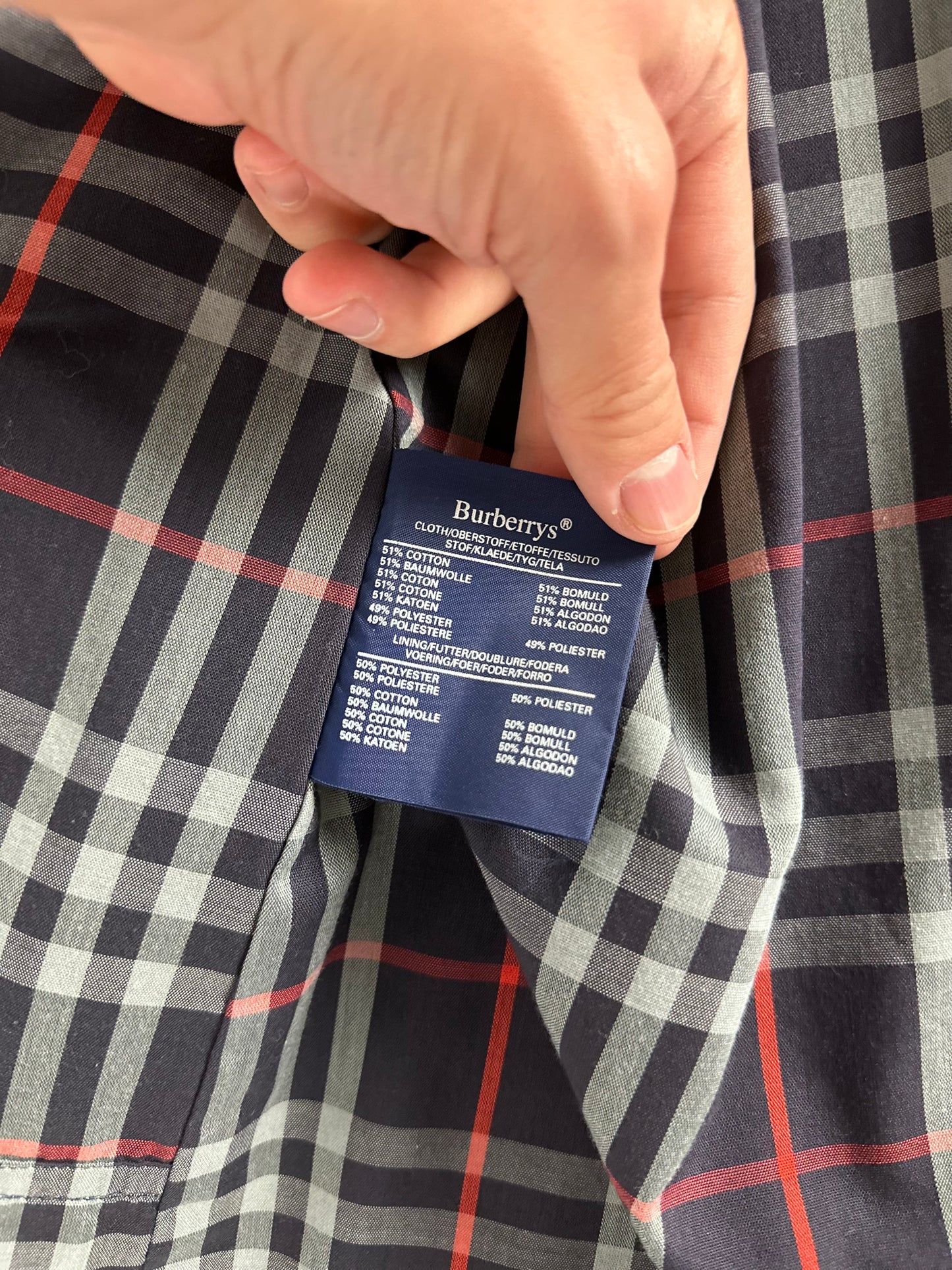 Vintage Burberry Car Coat Navy Size 50 L With Lining