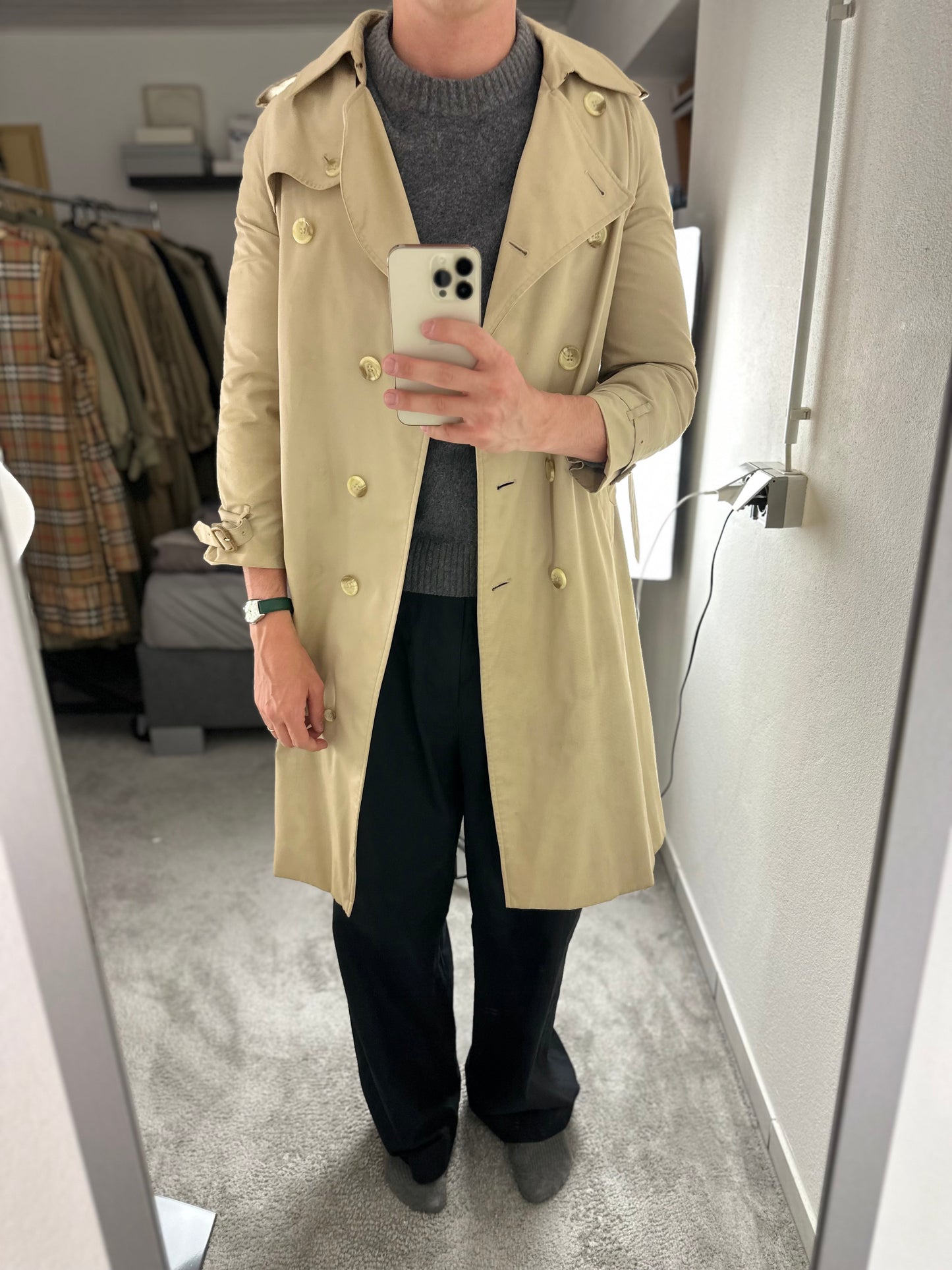 Vintage Burberry Trench Coat Size 8 XS