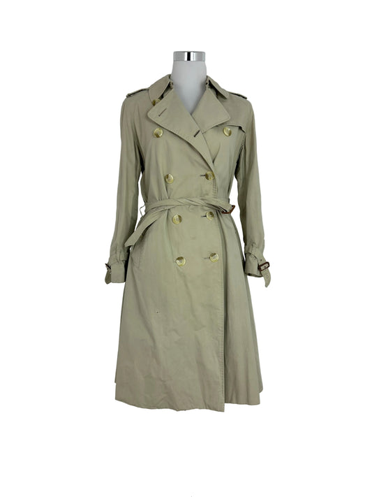 Vintage Burberry Trench Coat Creme Size 8 XS