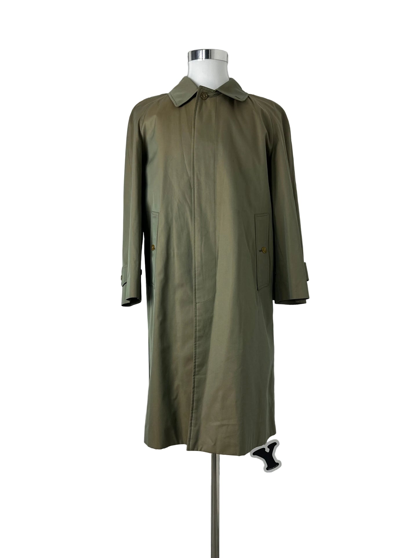 Vintage Burberry Car Coat Khaki Size 46 S With Lining