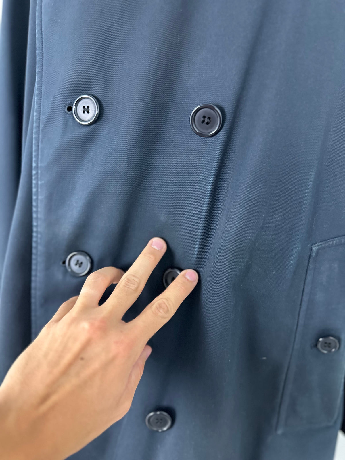 Vintage Burberry Trench Coat Navy Size 56 XL