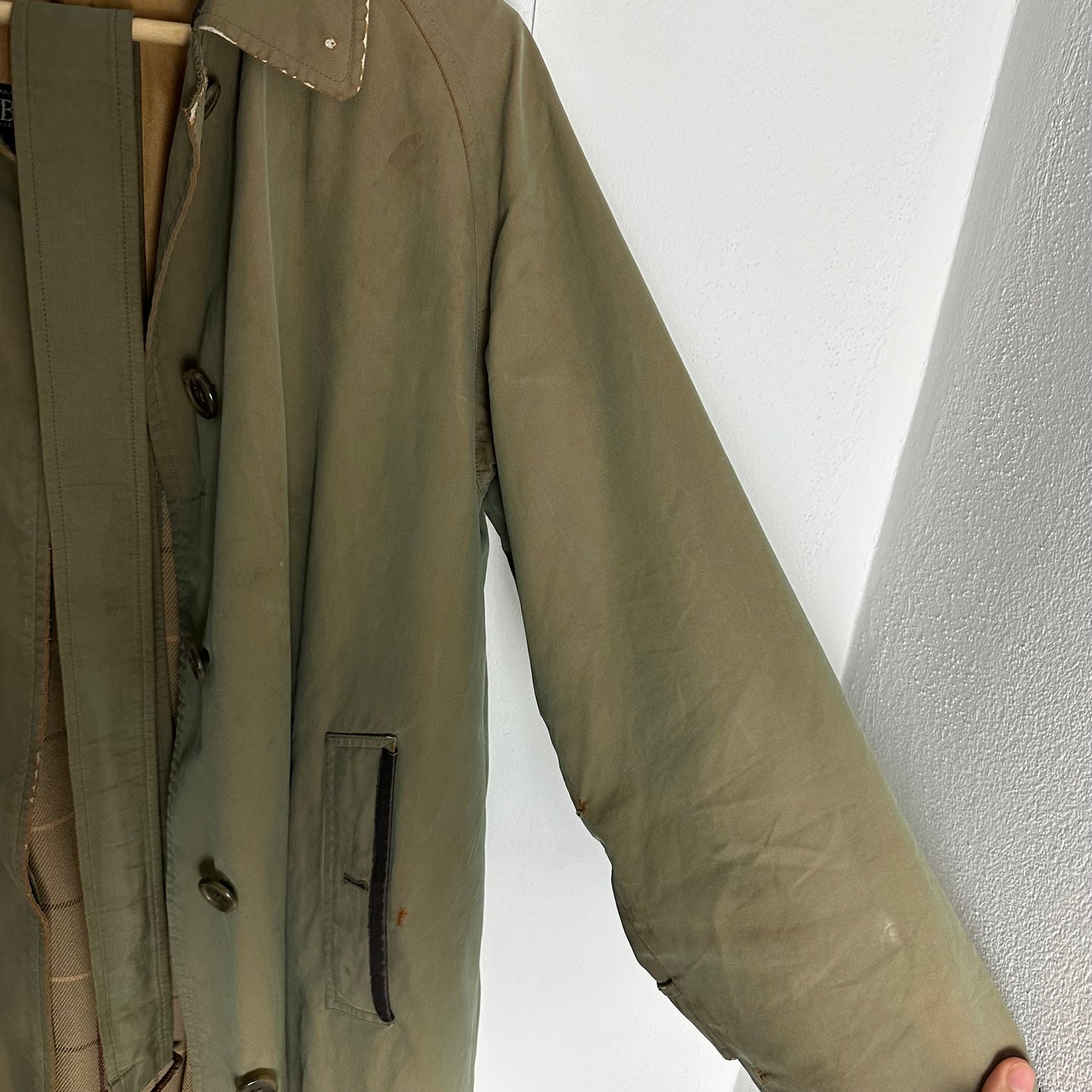 Vintage Burberry Trench Coat Khaki Size 12 M