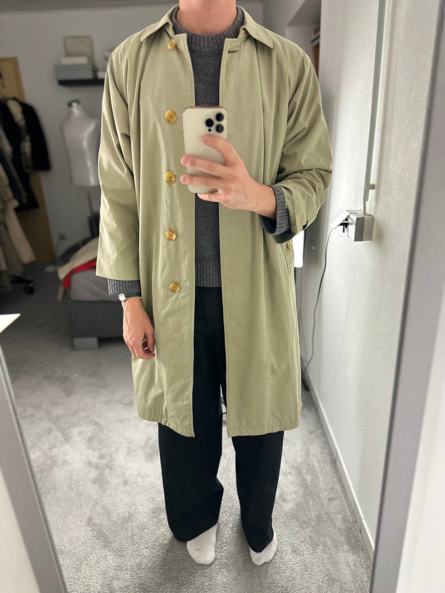 Vintage Burberry Car Coat Size 14 L