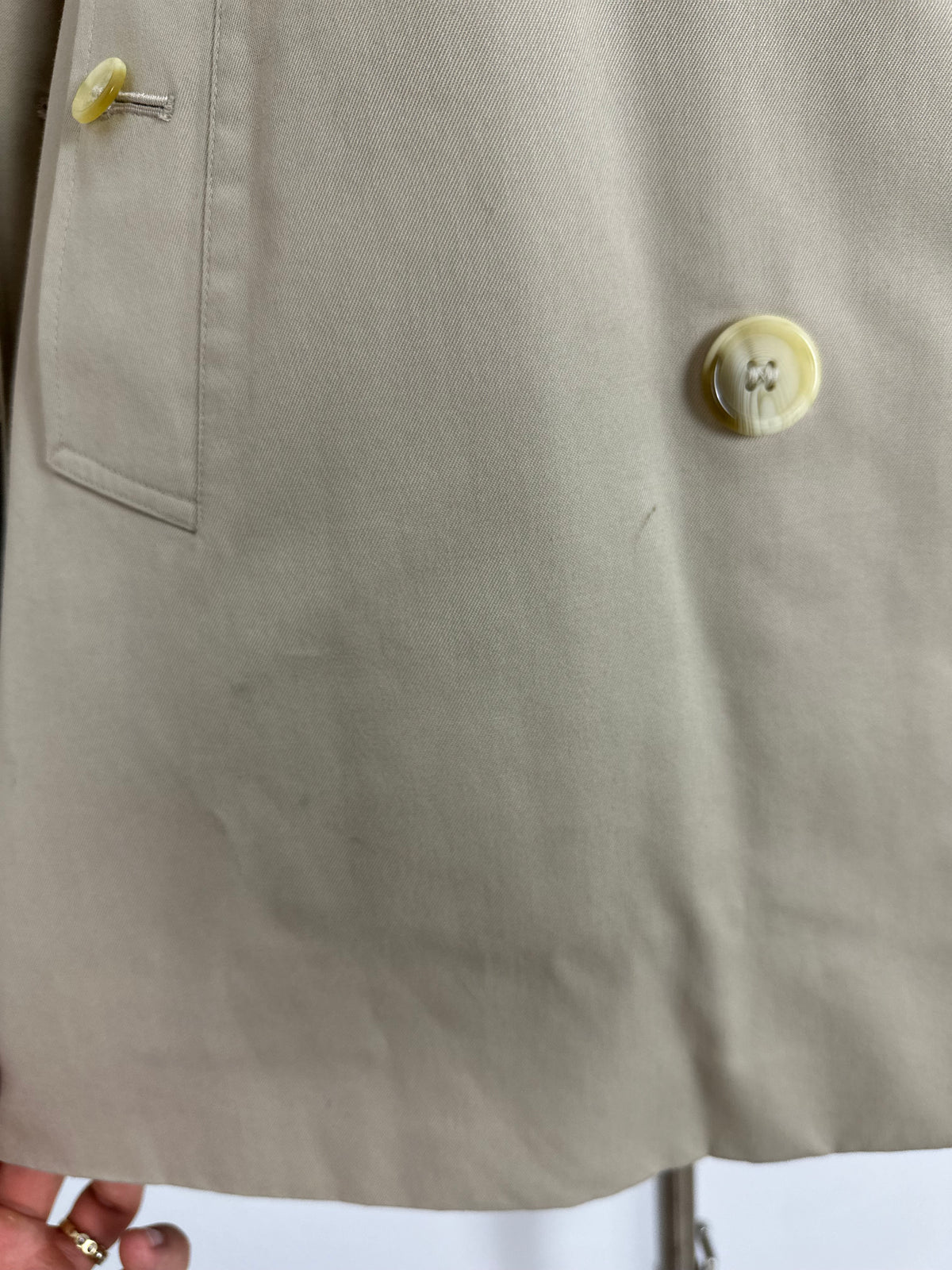 Vintage Burberry Trench Coat Creme Size 8 XS