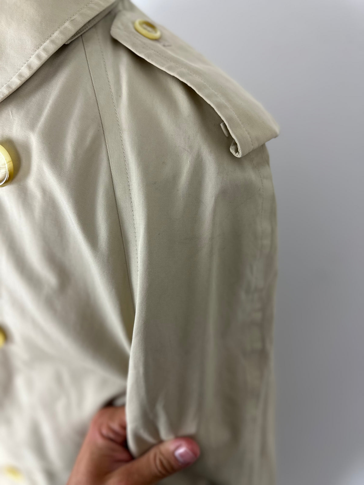 Vintage Burberry Trench Coat Creme Size 56 XL