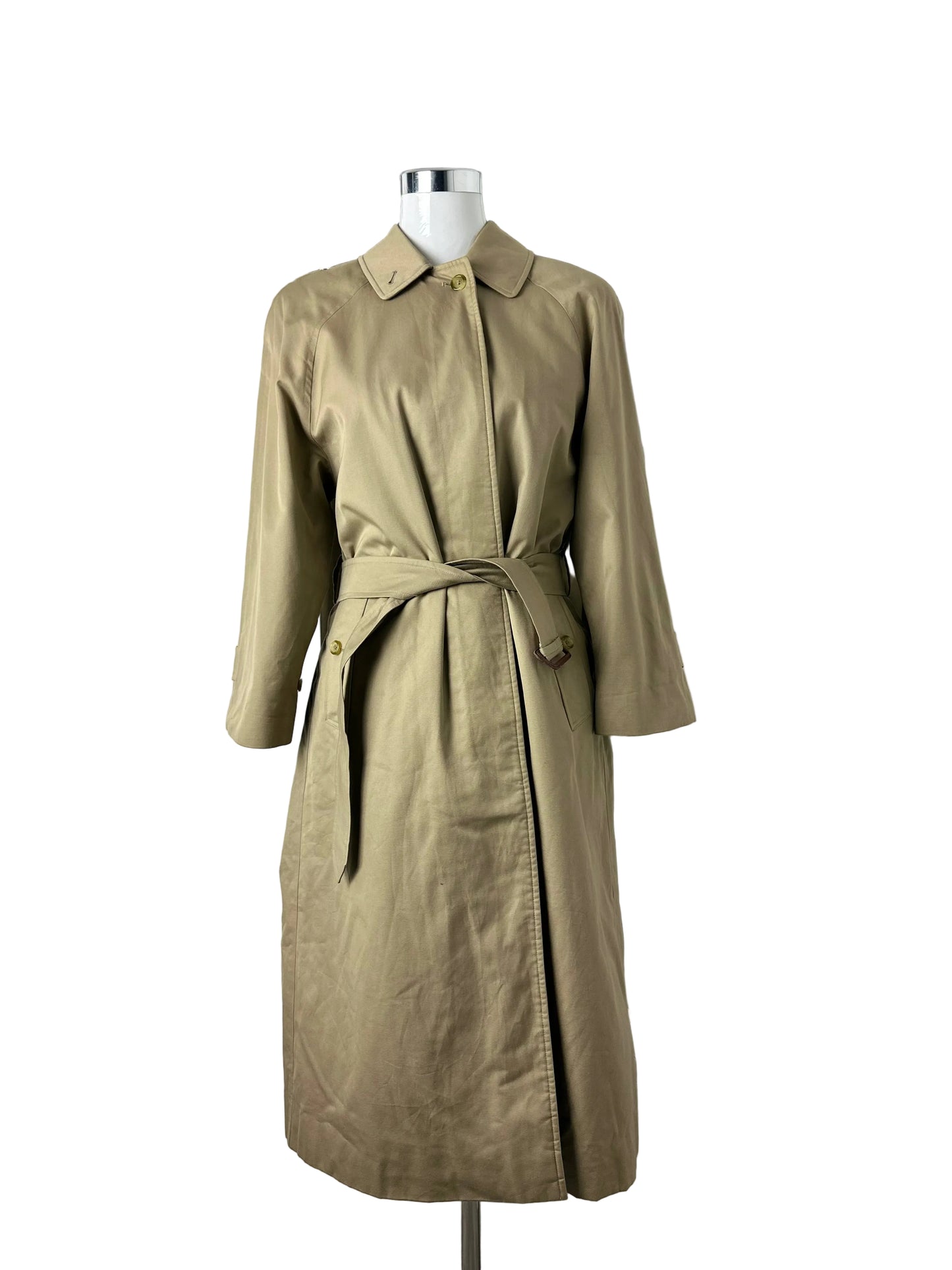 Vintage Burberry Trench Coat Beige Size 8 XS With Lining