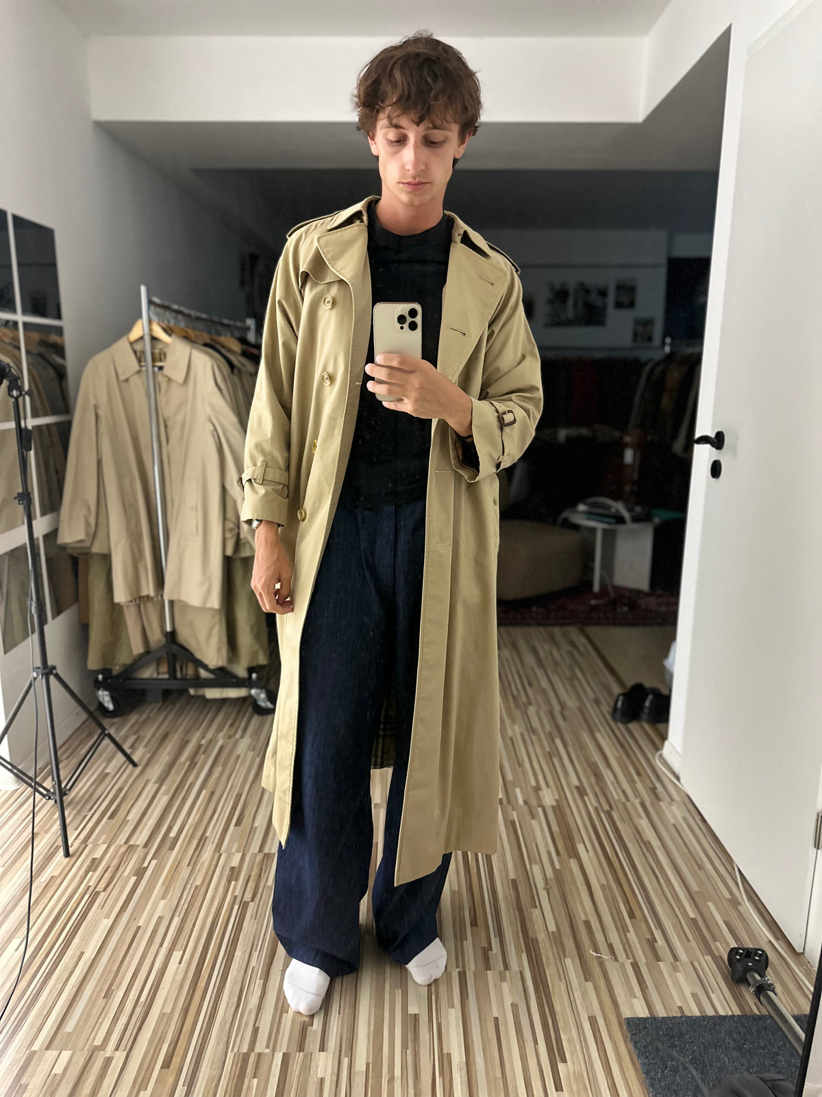 Vintage Burberry Trench Coat Beige Size 12 M