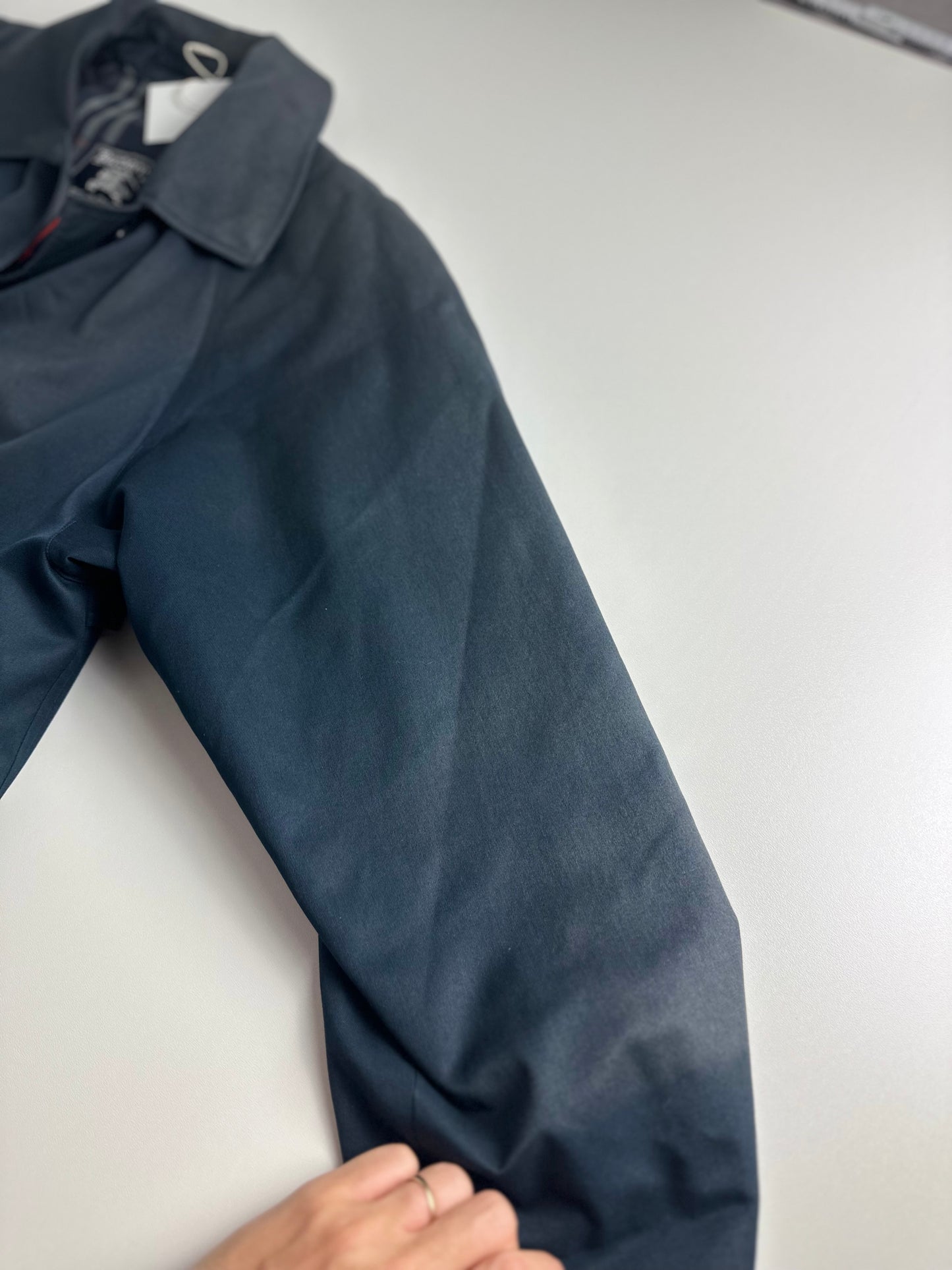 Vintage Burberry Car Coat Navy Size 10 S