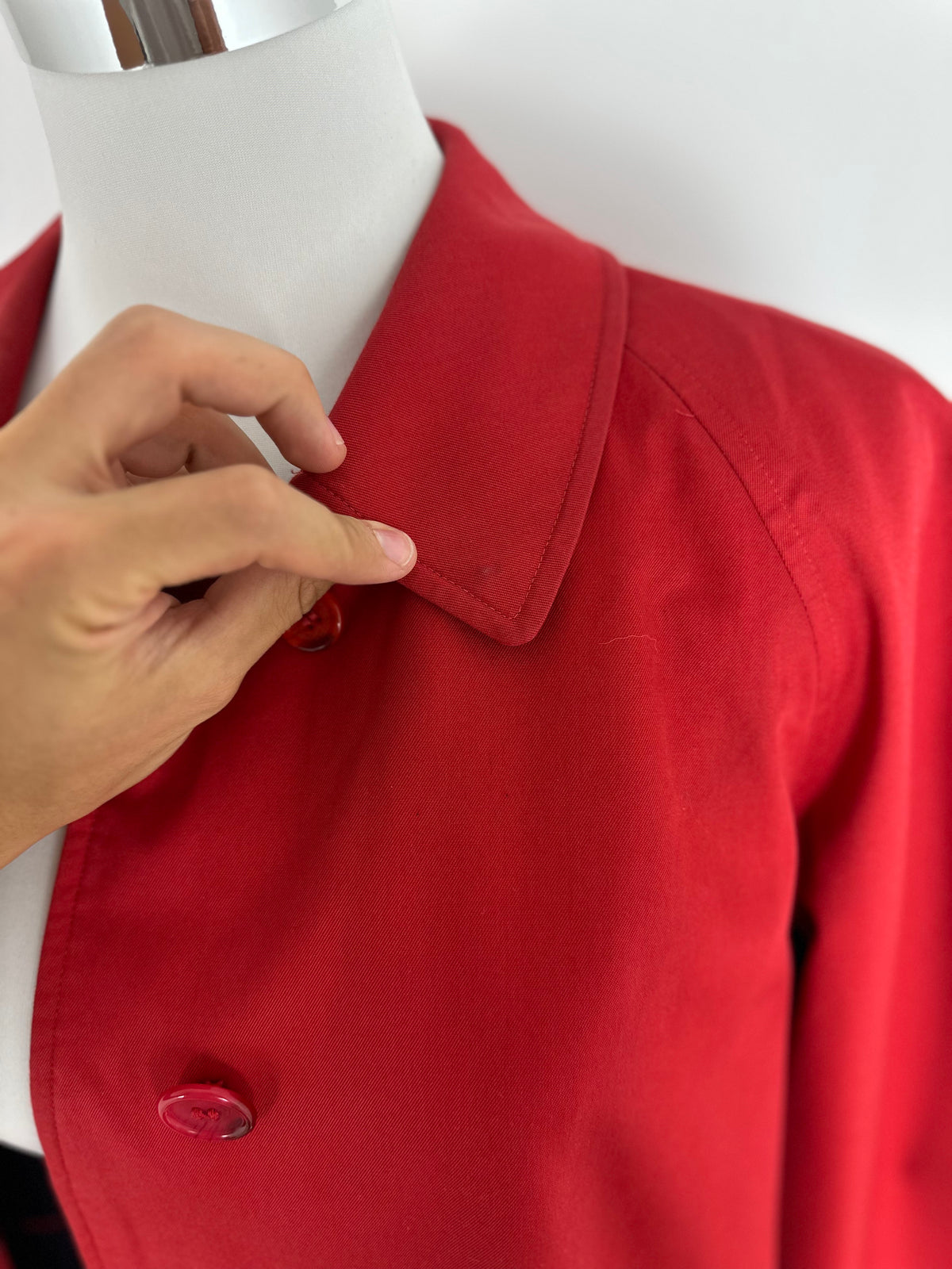 Vintage Burberry Trench Car Coat Red Size 14 L